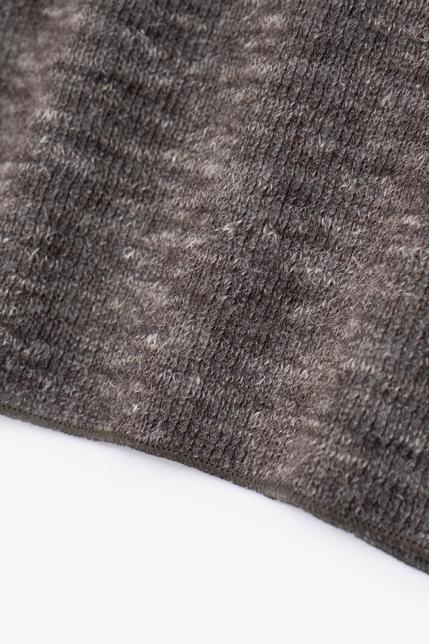 LINEN WOOL V-NECK - BROWN MELANGE