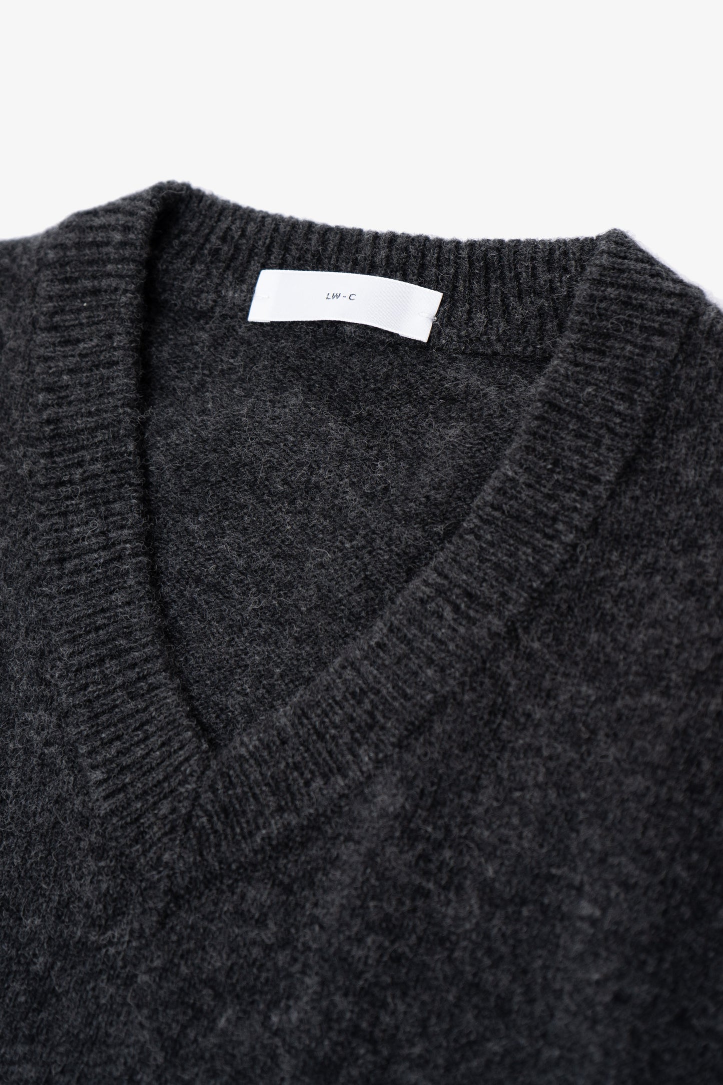 WOOL V-NECK SWEATER - CHARCOAL