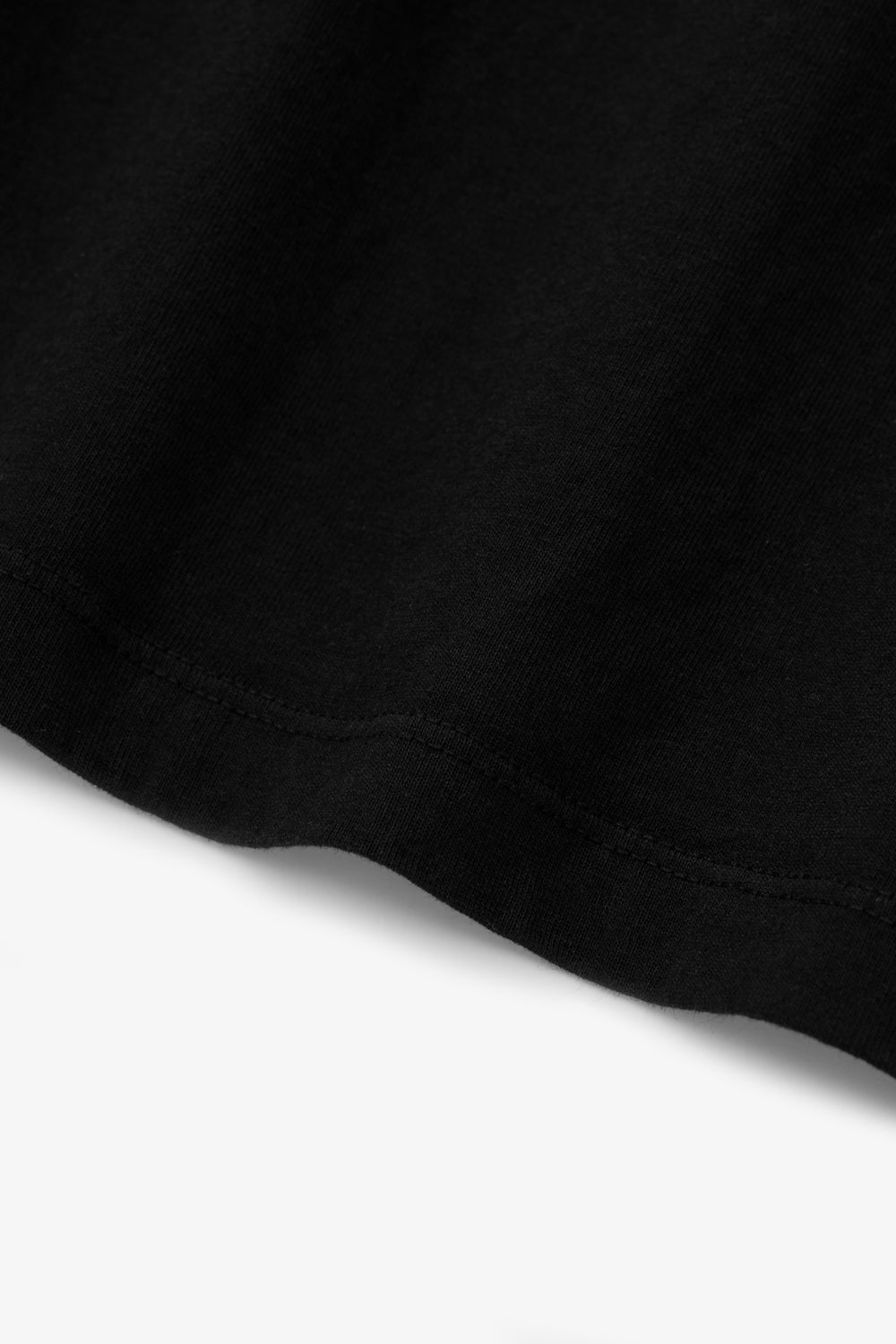 Close-up of fabric ripple of LW101 Our T-shirt in black