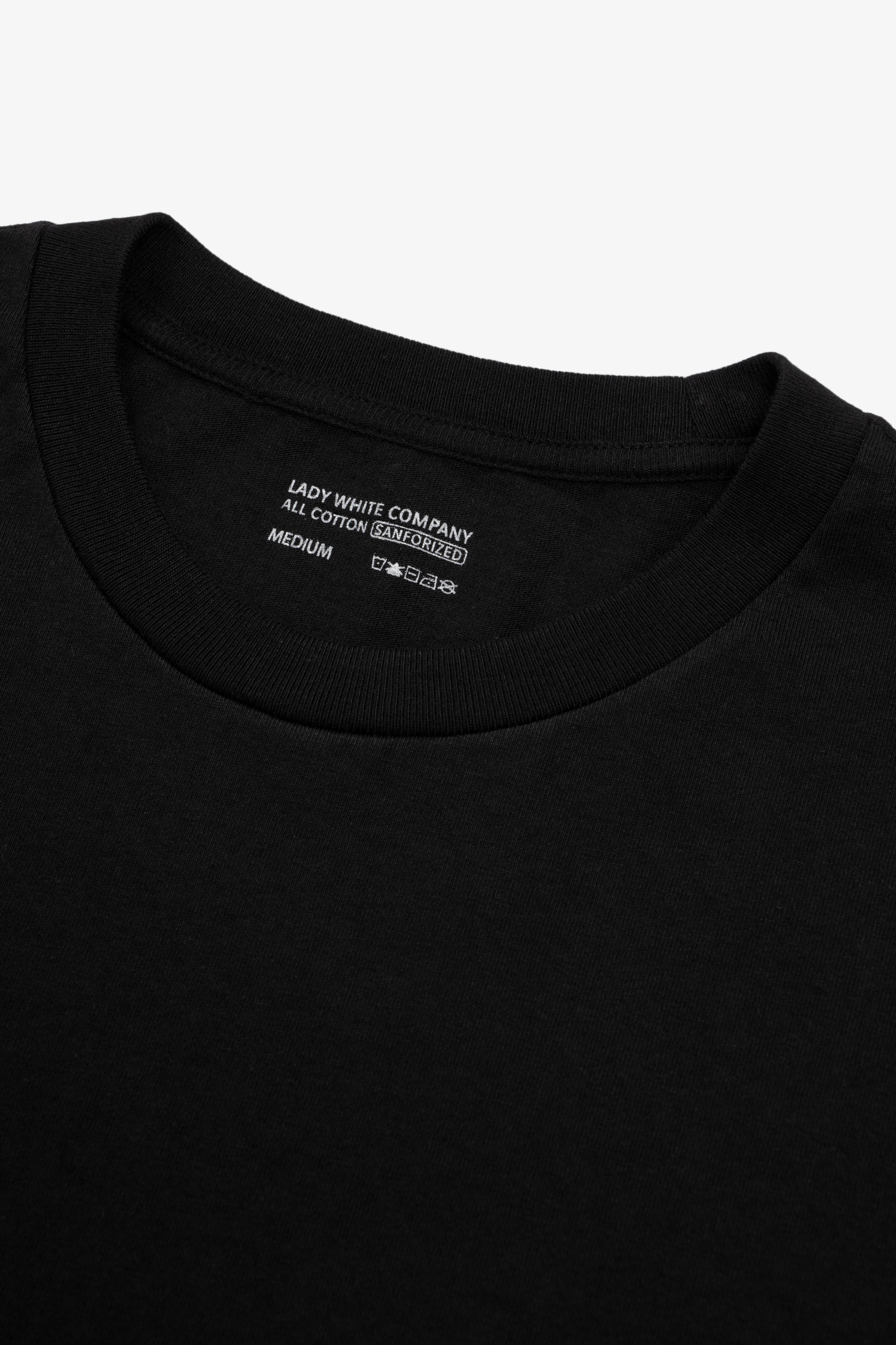 Collar detail of LW102 Municipal T-shirt in Black