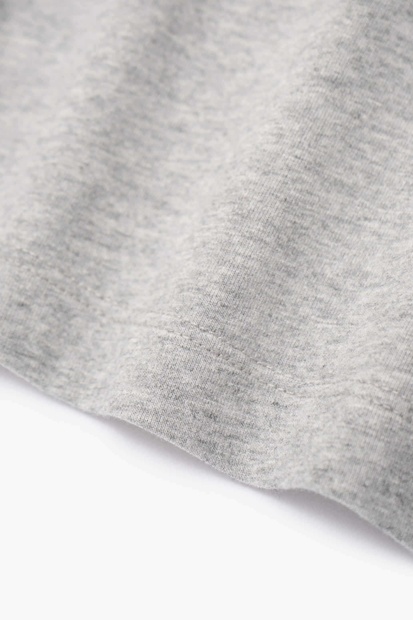 Close-up of fabric ripple of LW102LS LS Municipal Pocket T-shirt in heather grey
