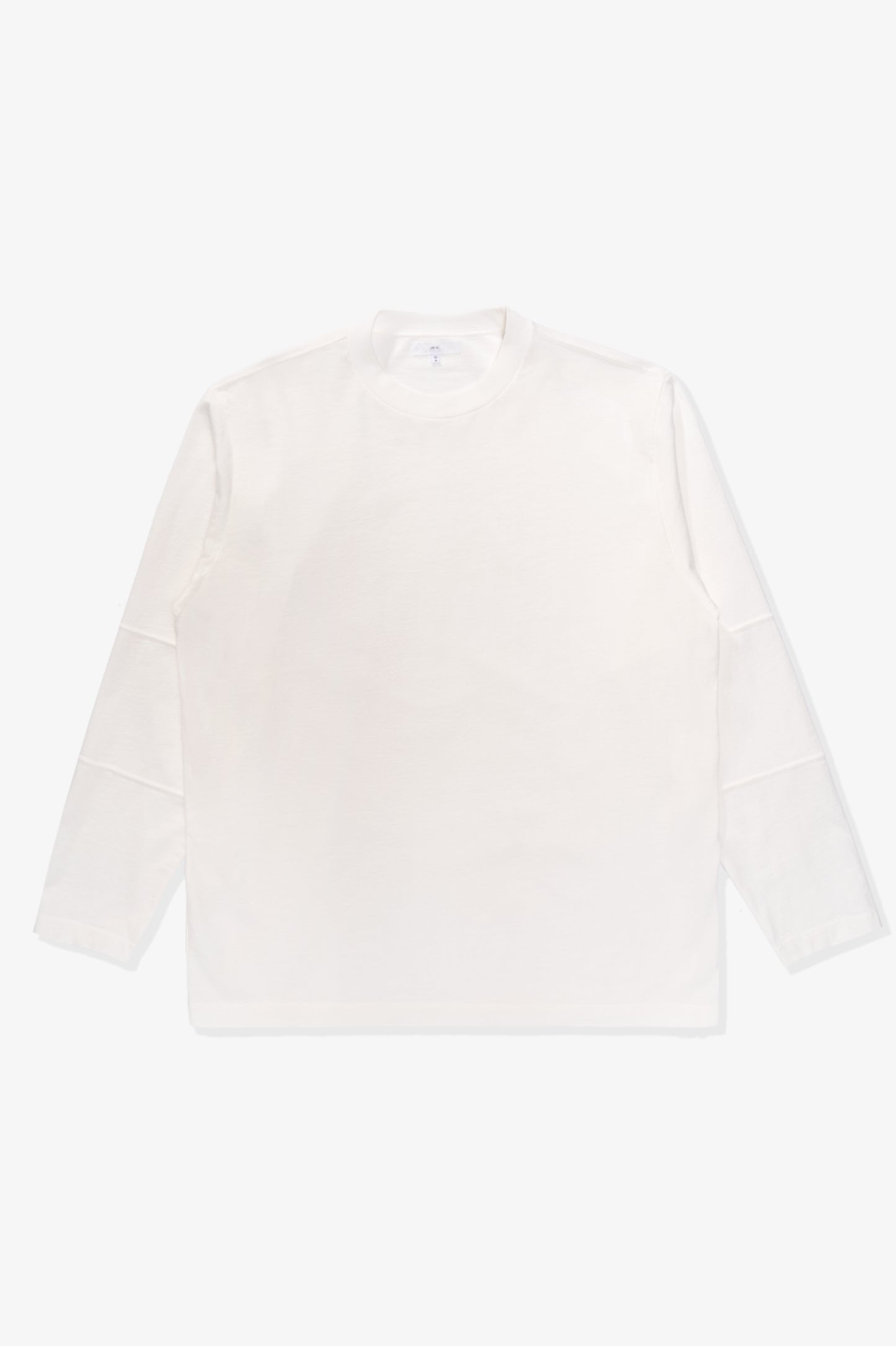 Full front-facing flat overview of LW108 Tripanel L/S T-shirt in White