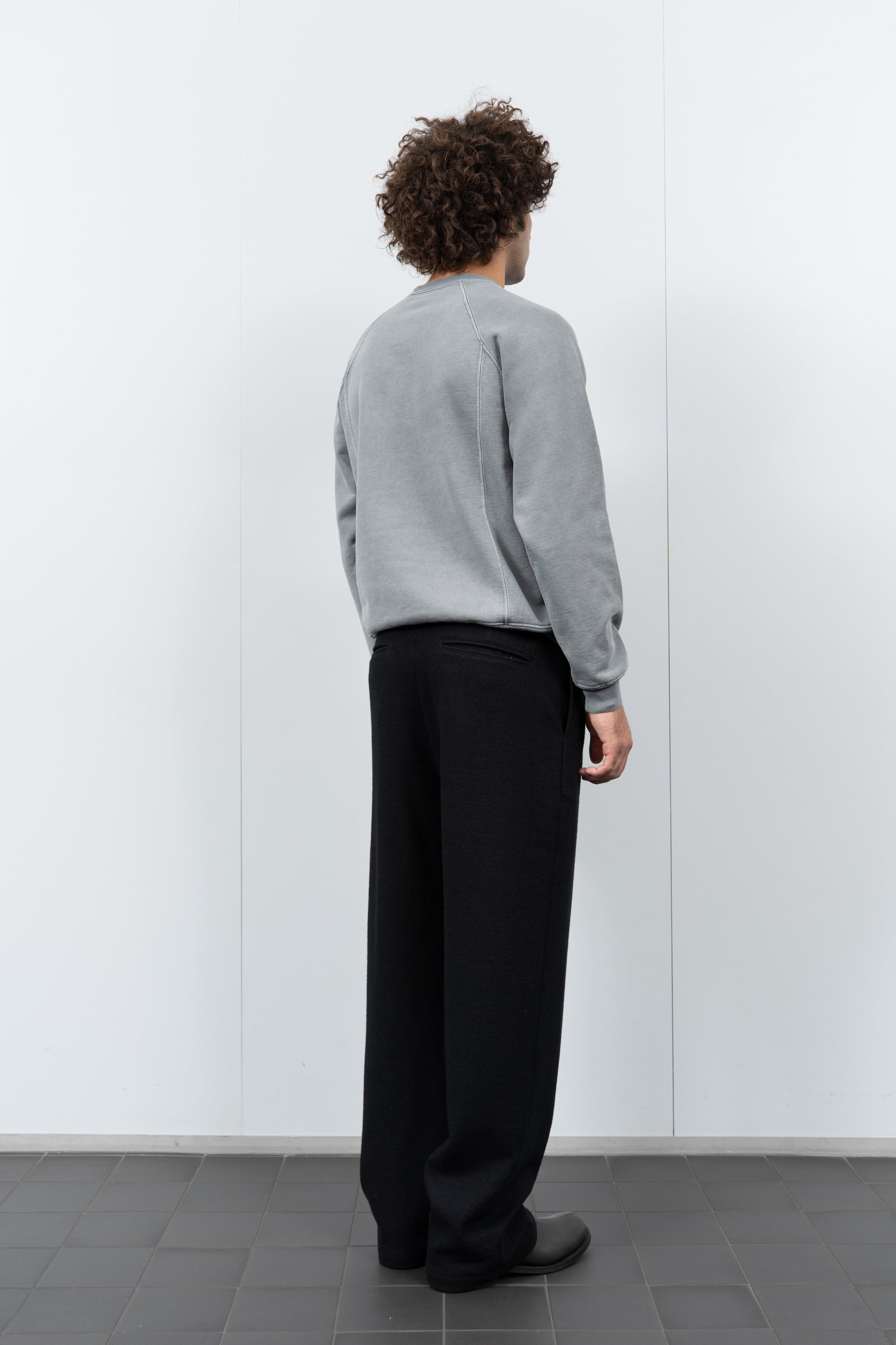 CRATER WOOL TROUSER - BLACK
