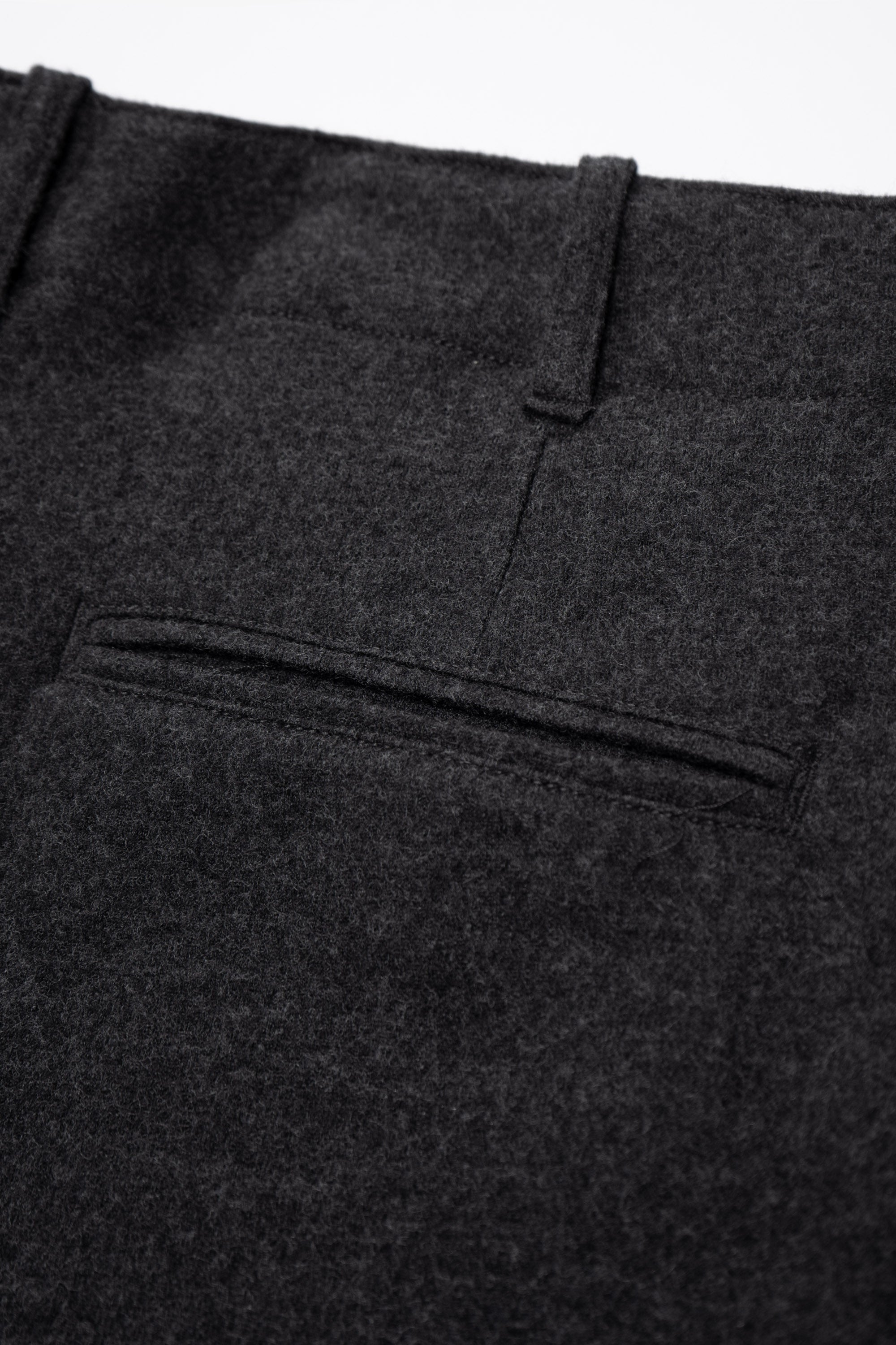 CRATER WOOL TROUSER - CHARCOAL