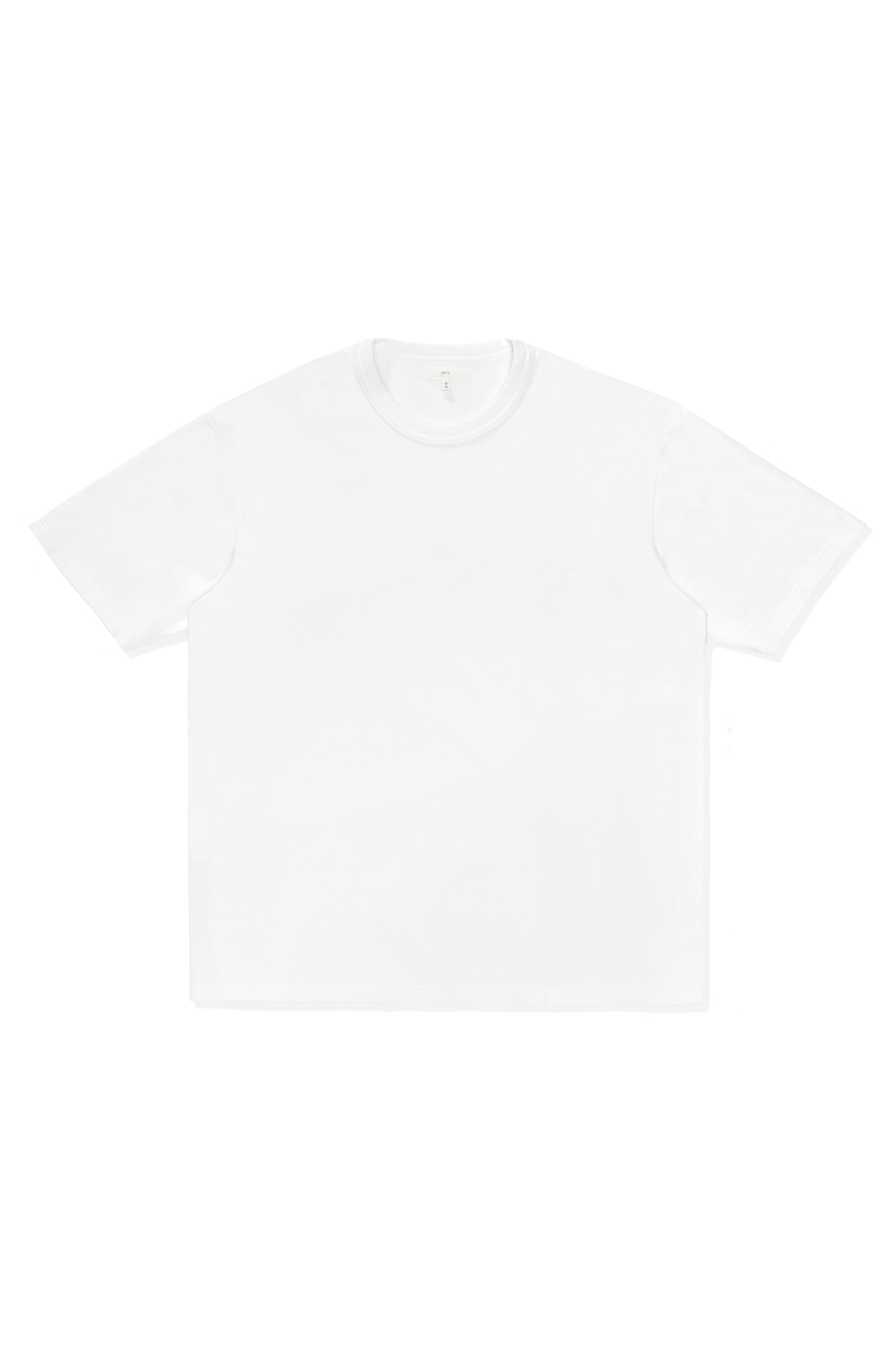 Full length flat-lay photograph of the LW134T Mesh T-shirt in white