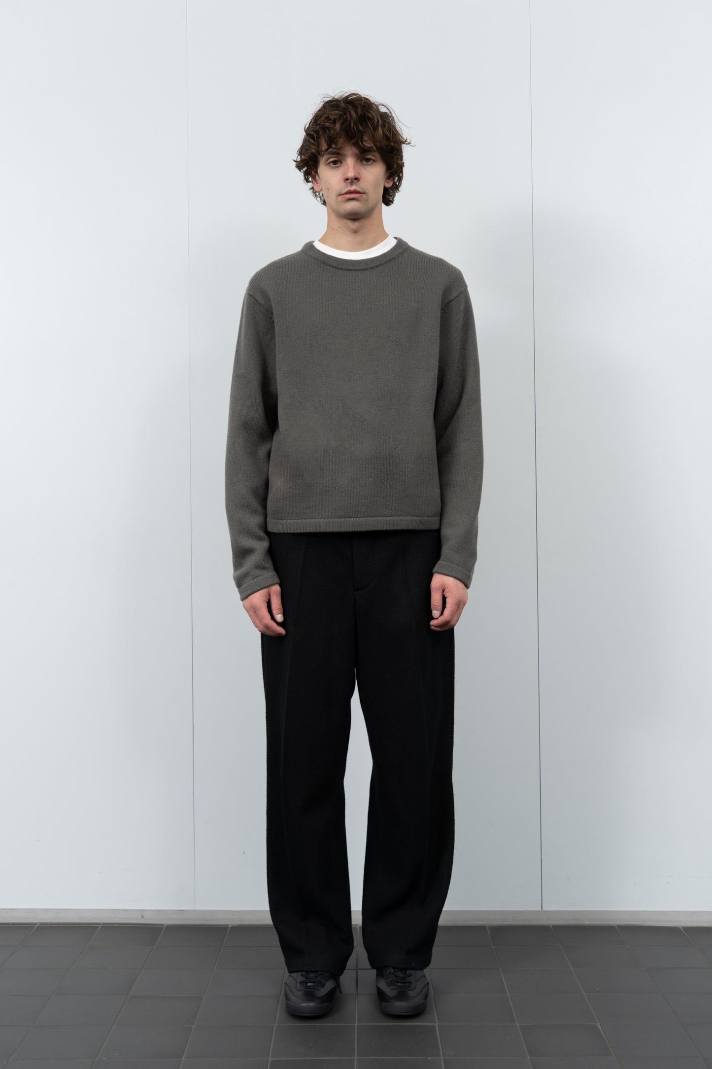 WOOL CASHMERE SWEATER - MARINE GREY
