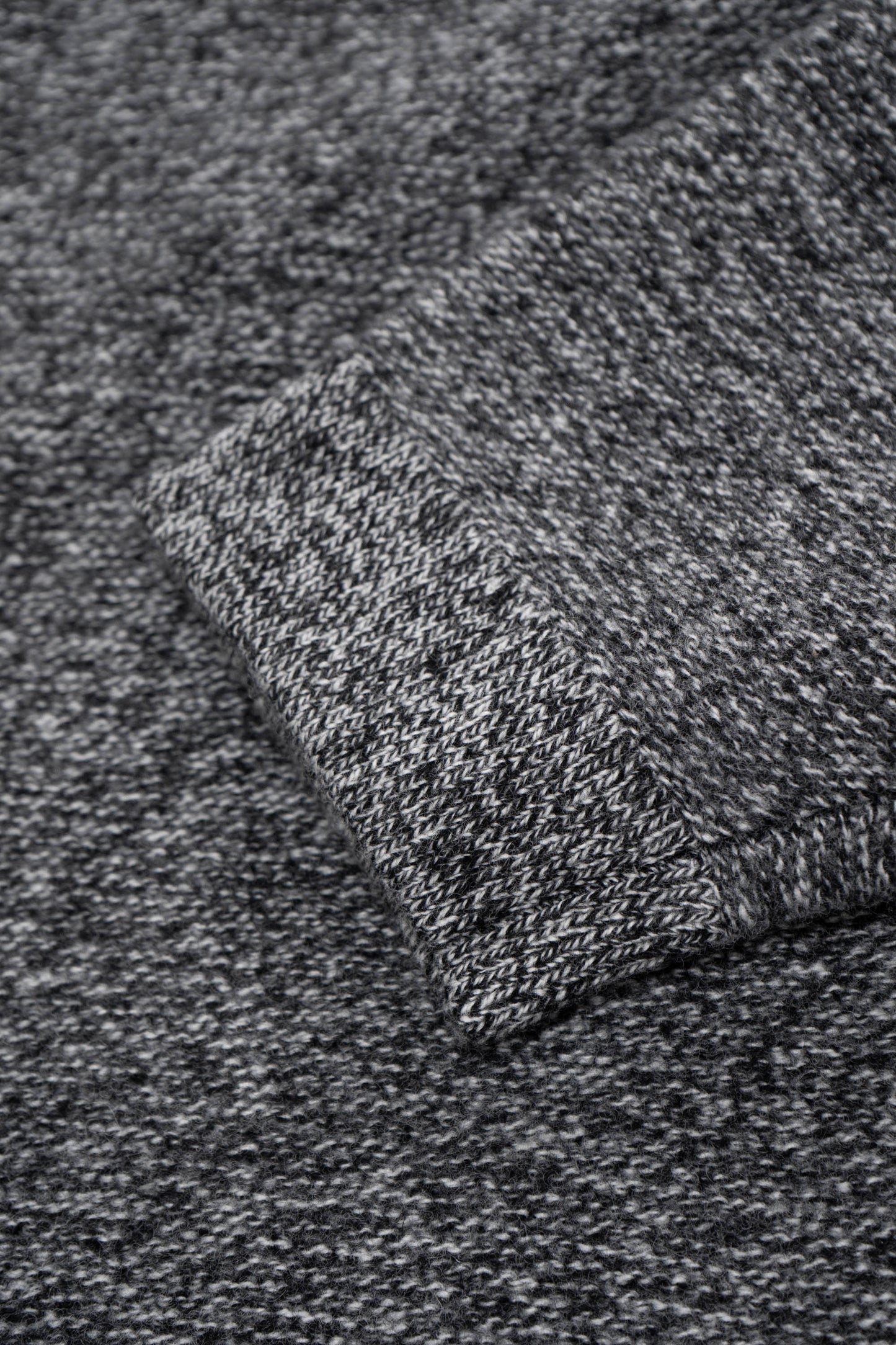 WOOL LINK ZIP CARDIGAN - BLACK TWIST