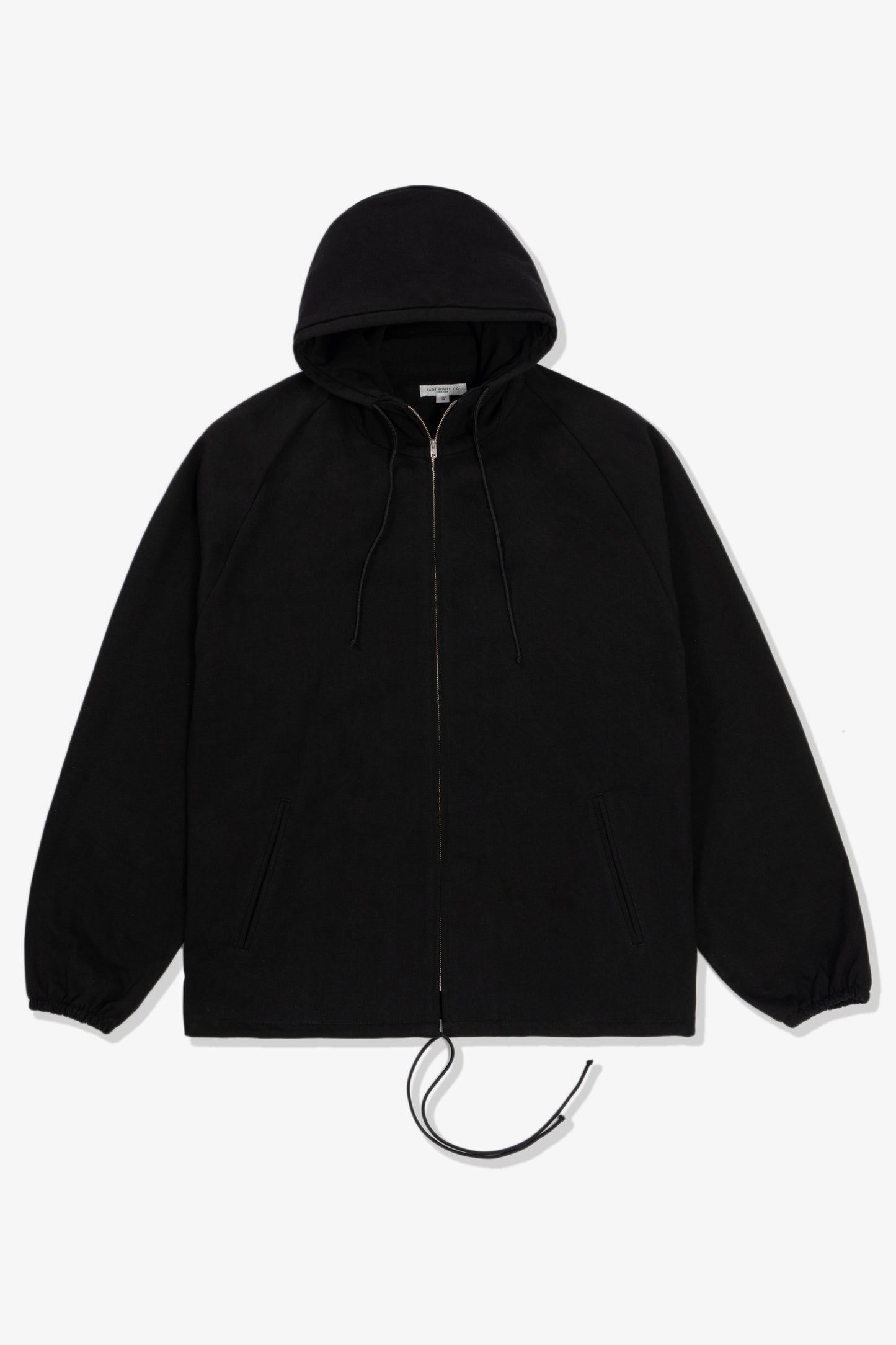 Full front-facing flat overview of LW1600R Jersey Parka in Black