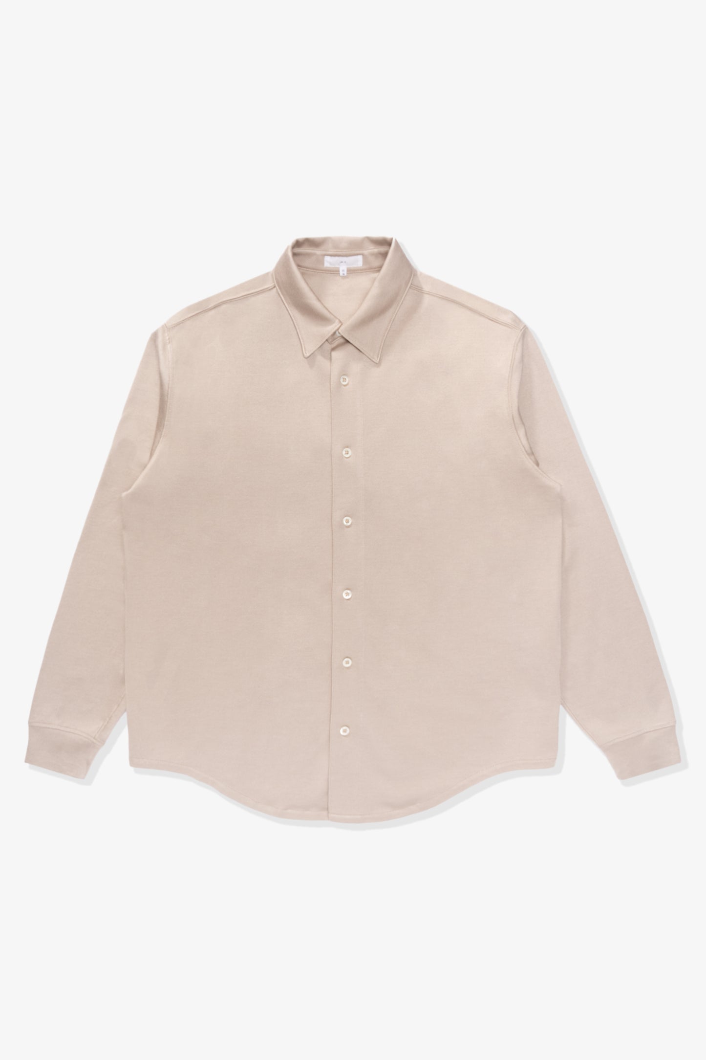 Front full-facing flat overview of LW444CR LS Jersey Button Down in Off White