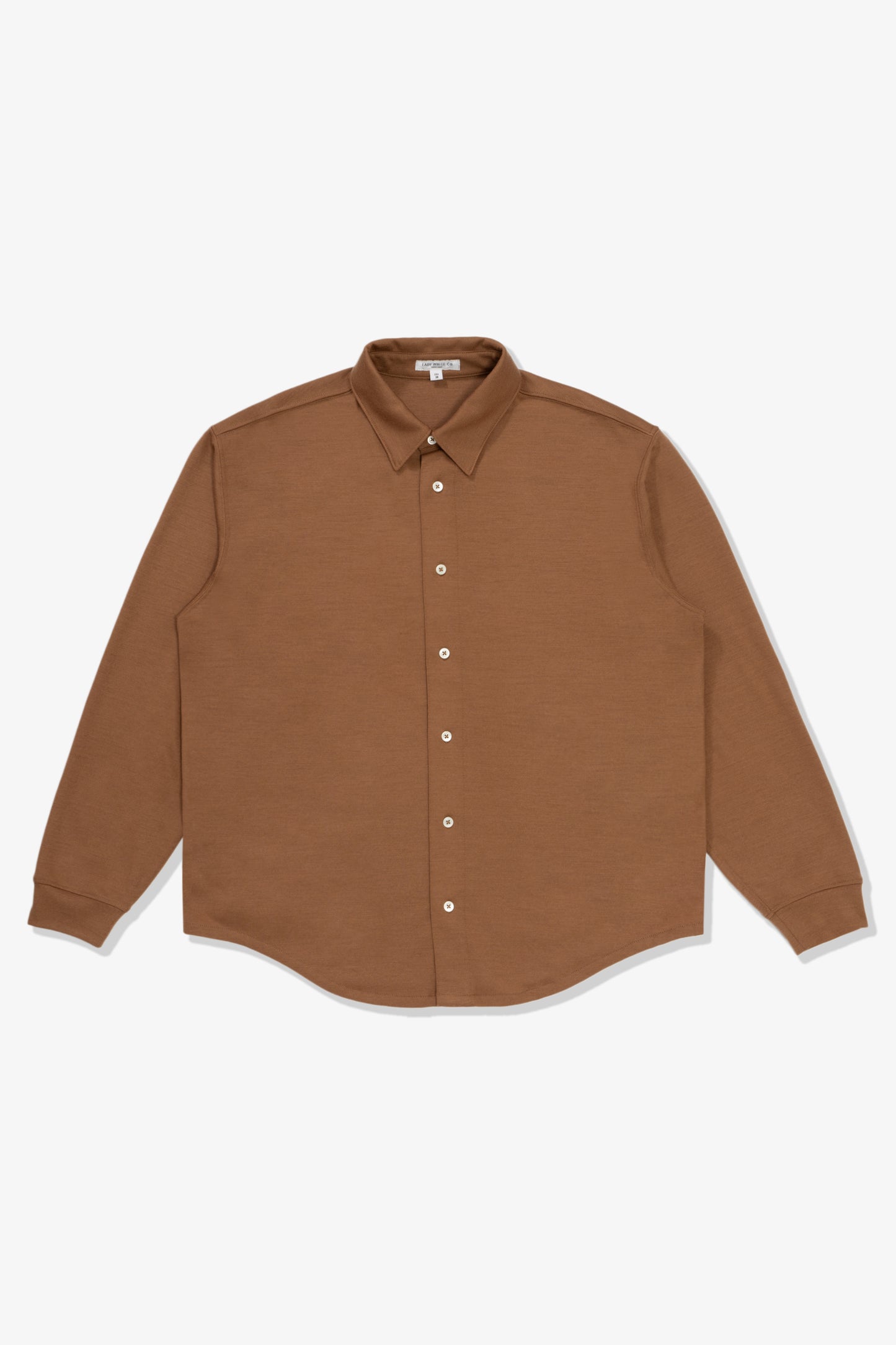 WOOL BUTTON UP - BURNT ORANGE