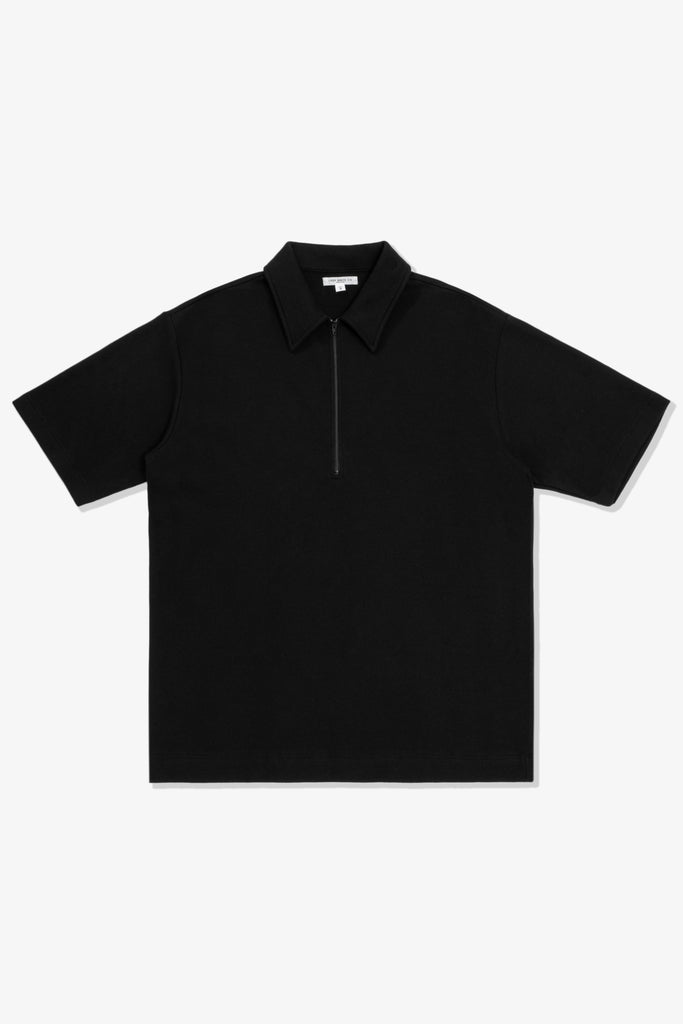 HALF ZIP POLO - BLACK