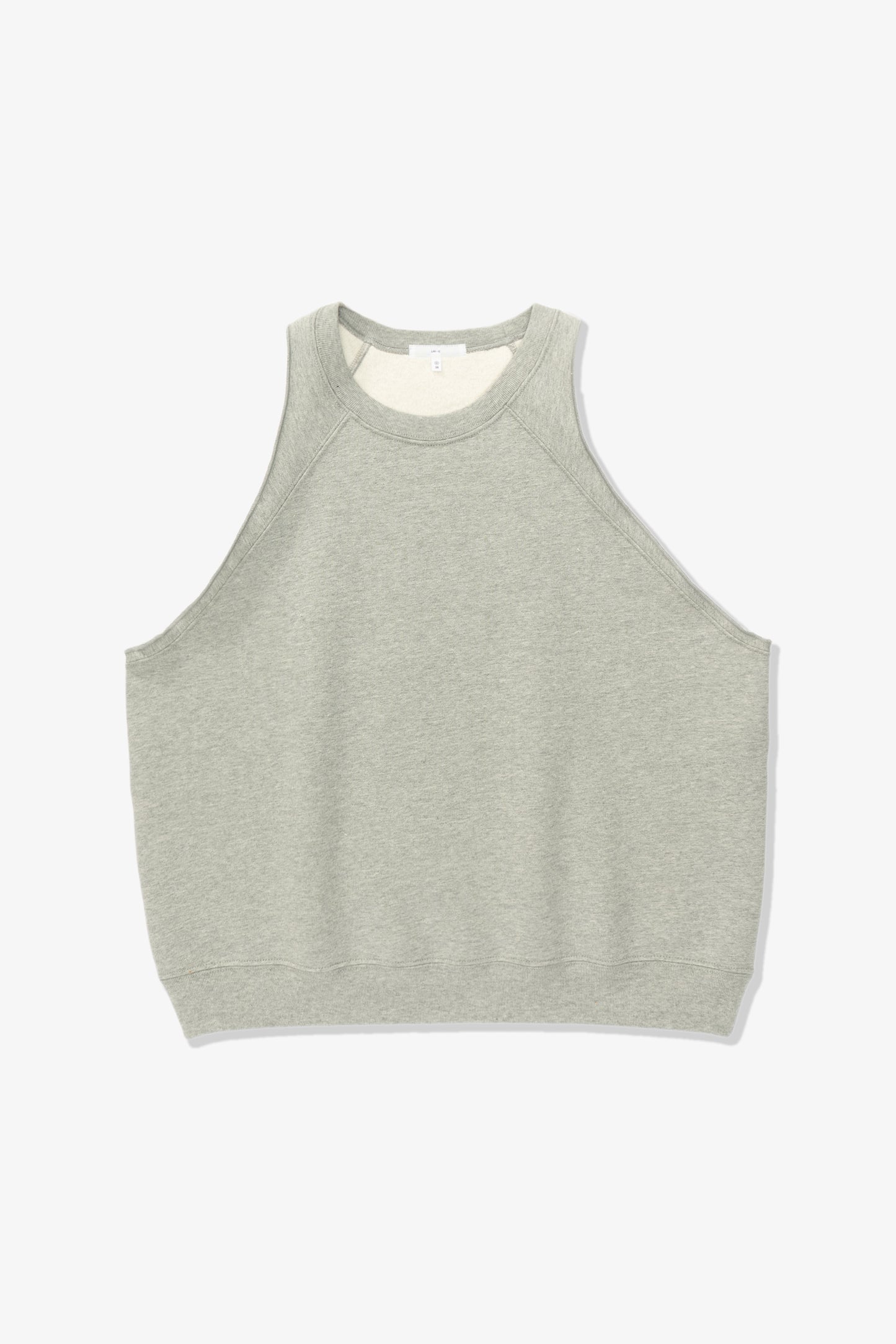 Front full-facing flat overview of LW602 Cuff Off Raglan Sweatshirt in Heather Grey