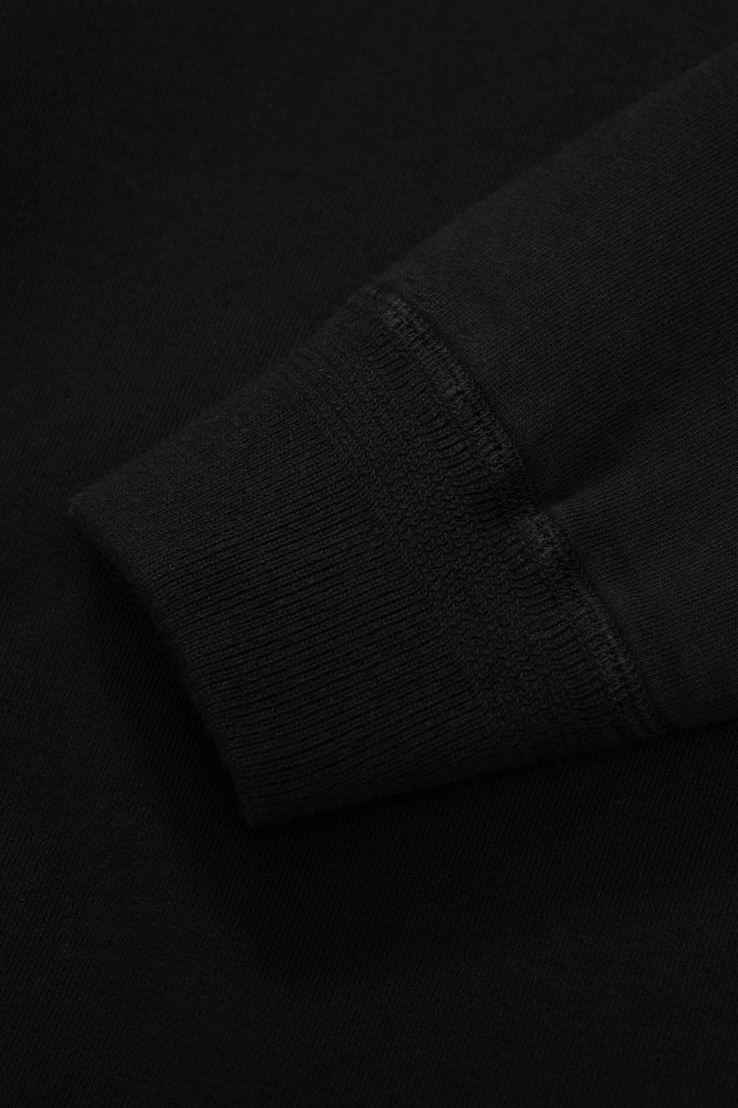 Cuff detail of LW606 44 Fleece in Black on a model