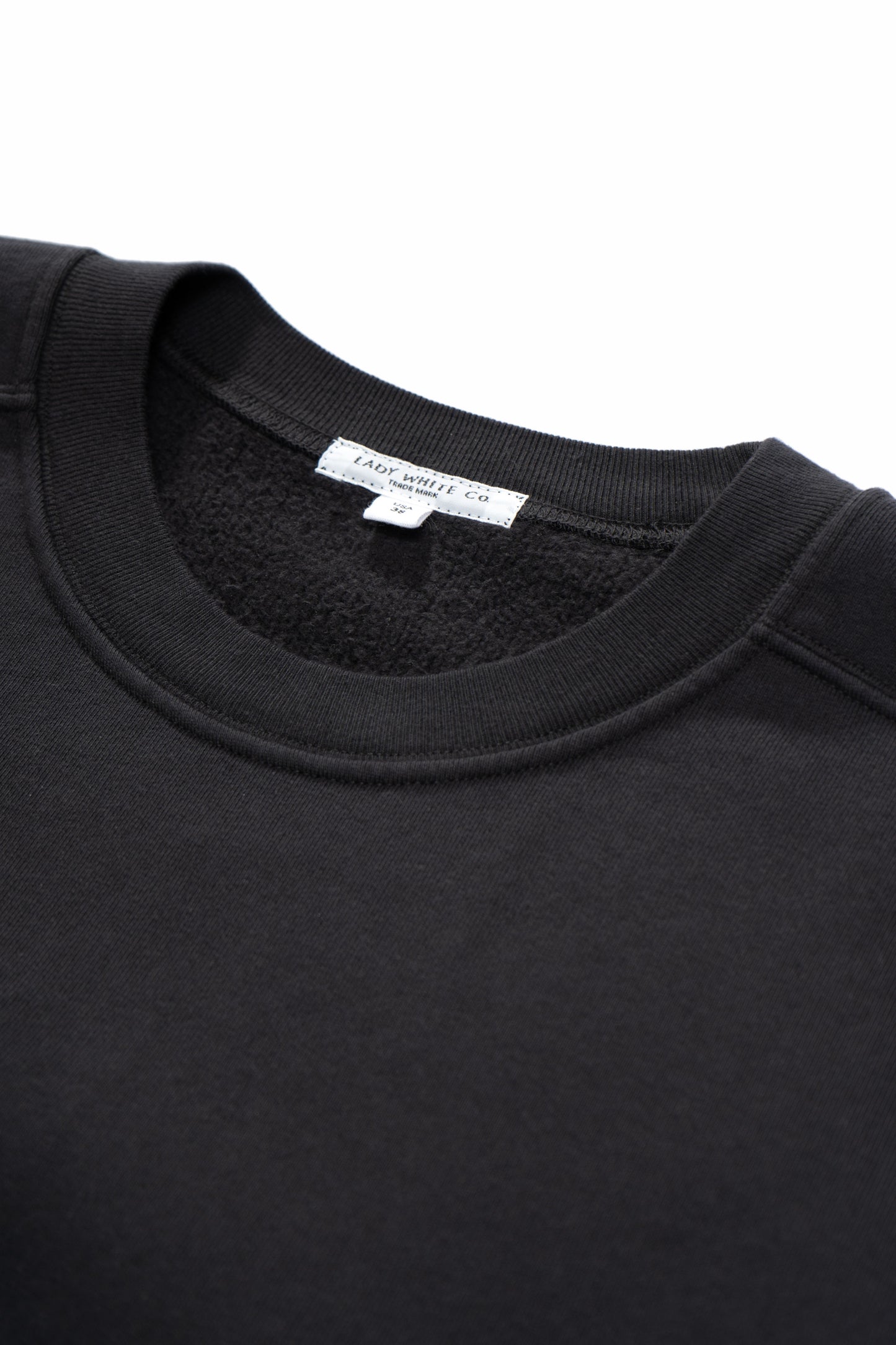 Collar detail of LW612 Mini Crewneck in Pigment Mineral