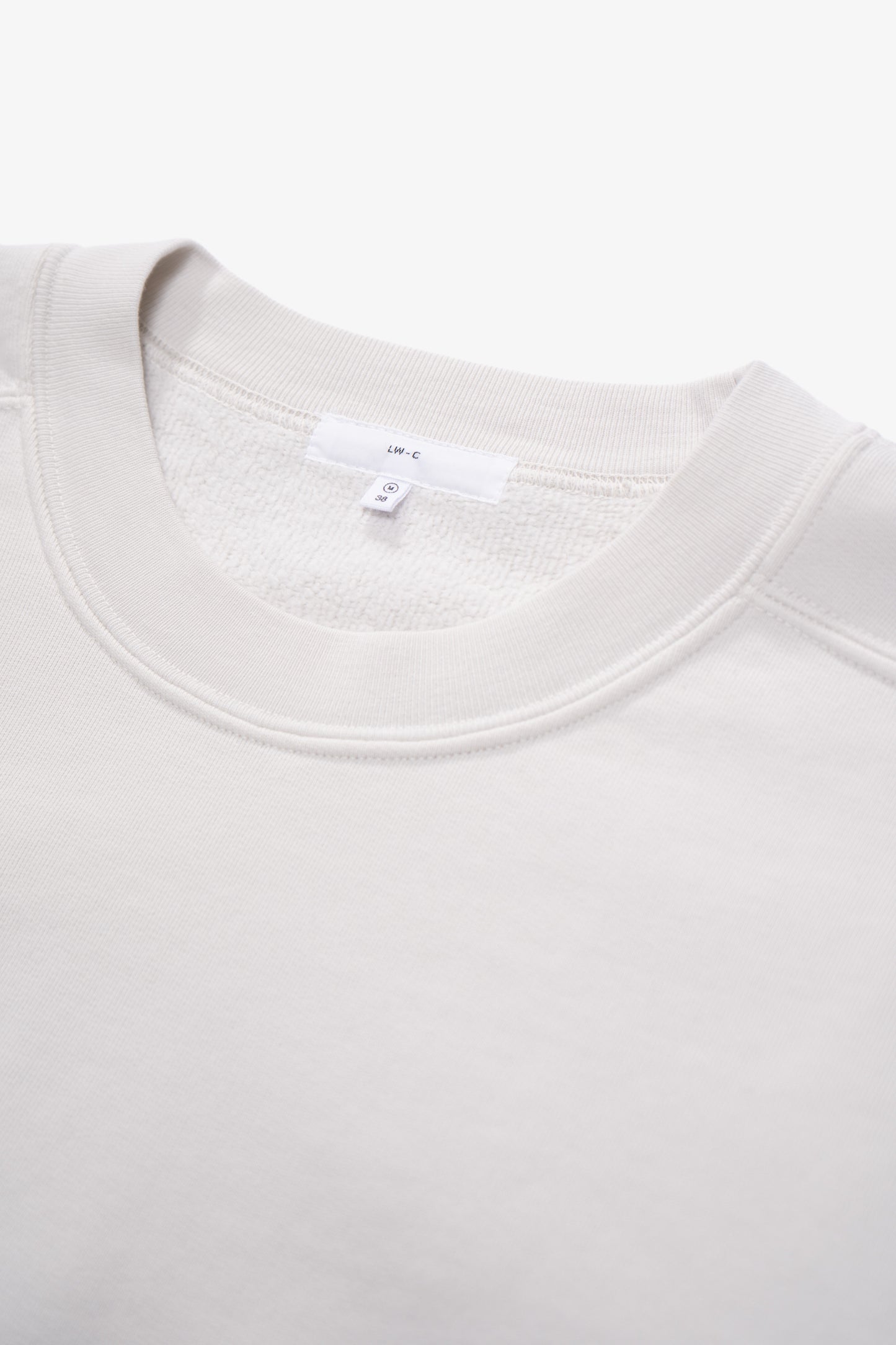 Collar detail of LW612 Mini Crewneck in Off White