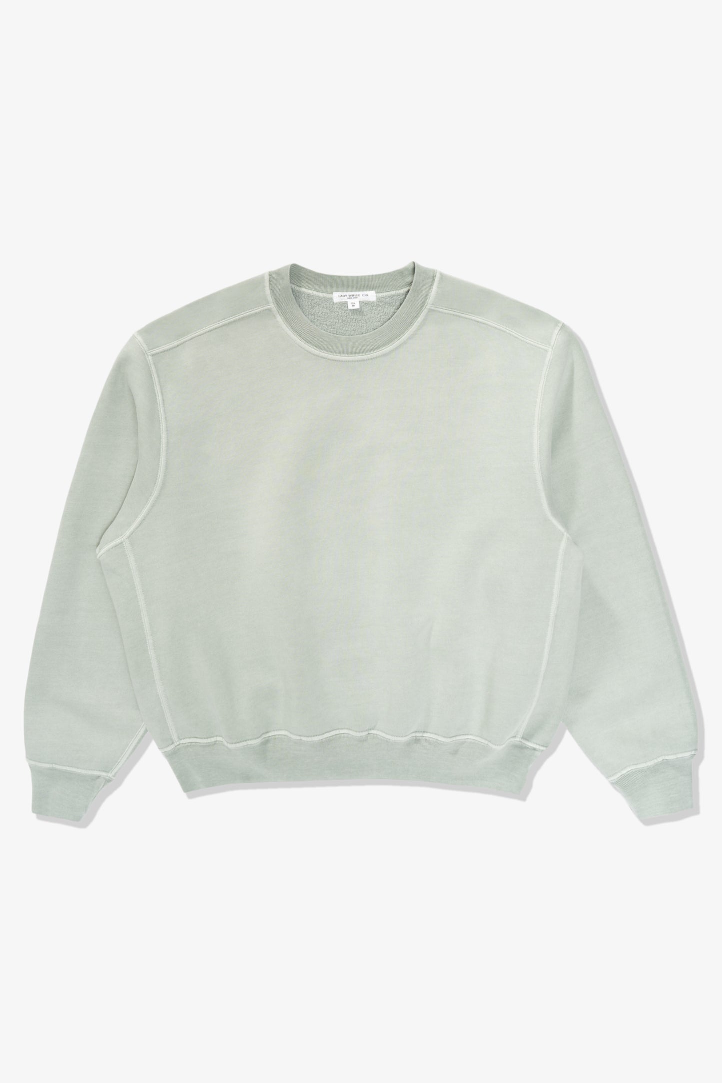 Full front-facing flat overview of LW612 Mini Crewneck in Pigment Mineral