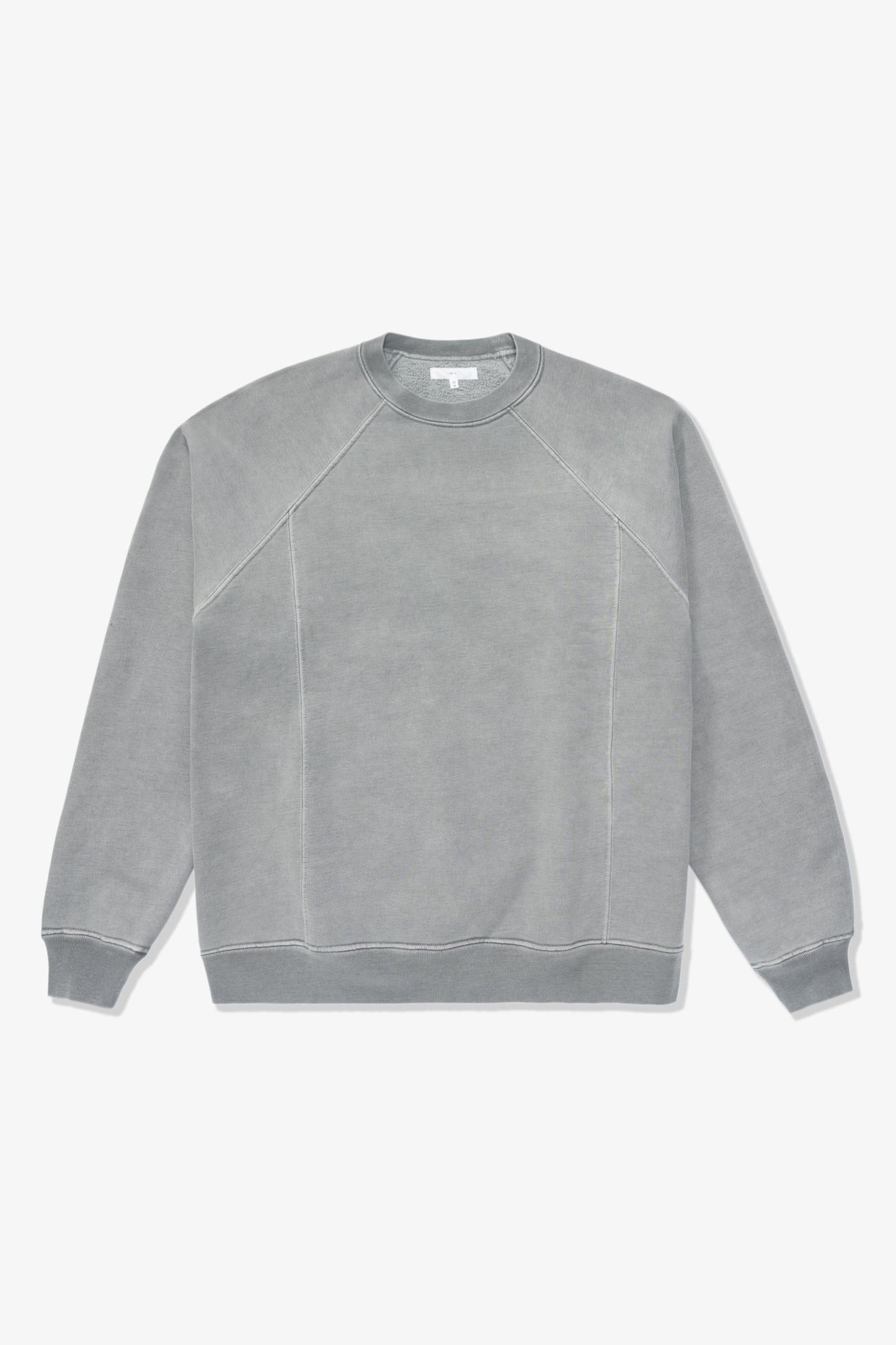 Full-length flat-lay photo of LW620 Heavy Gusset Crewneck in pigment kelp