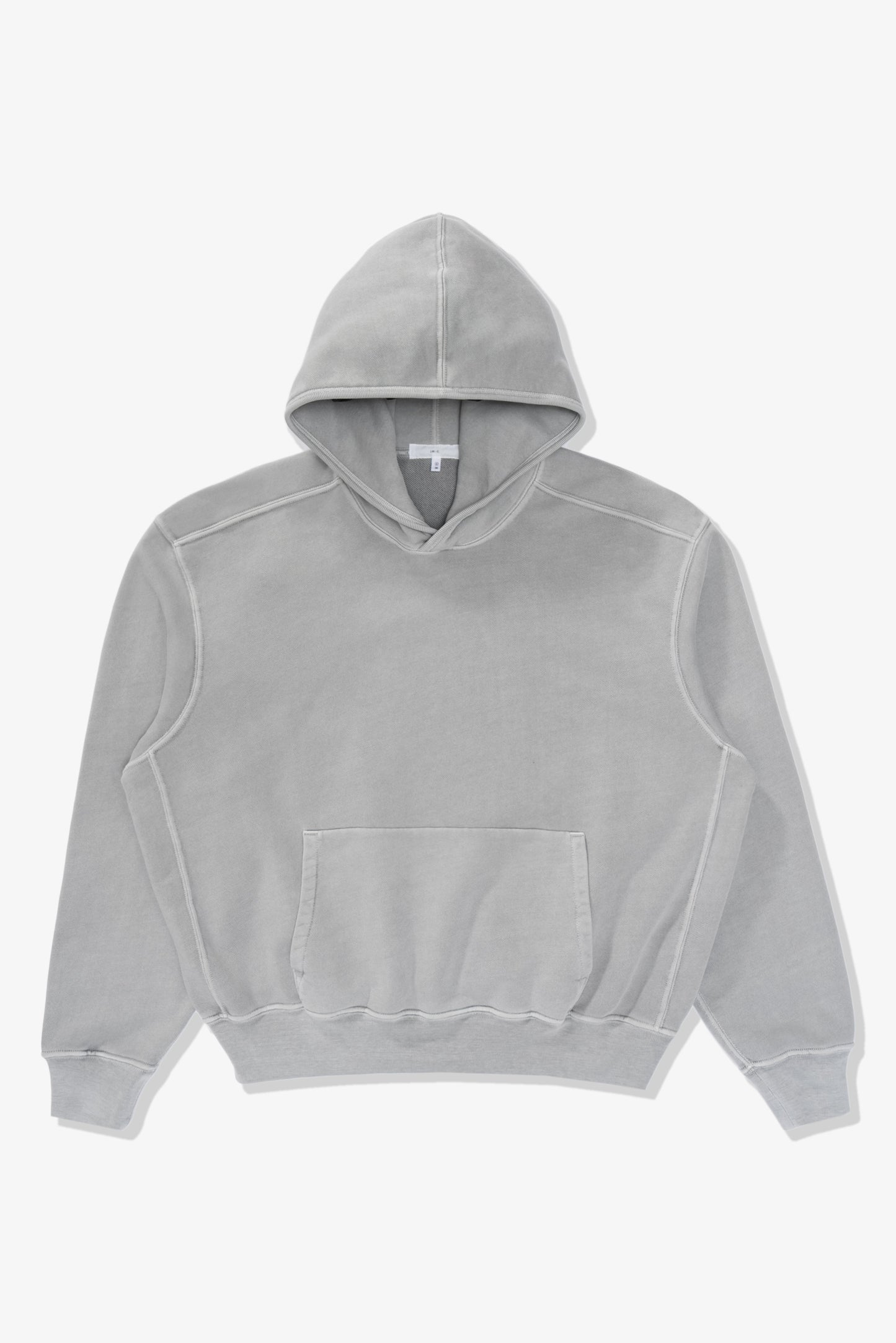 Full front-facing flat overview of LW624 Mini Hoodie in Pigment Chalk