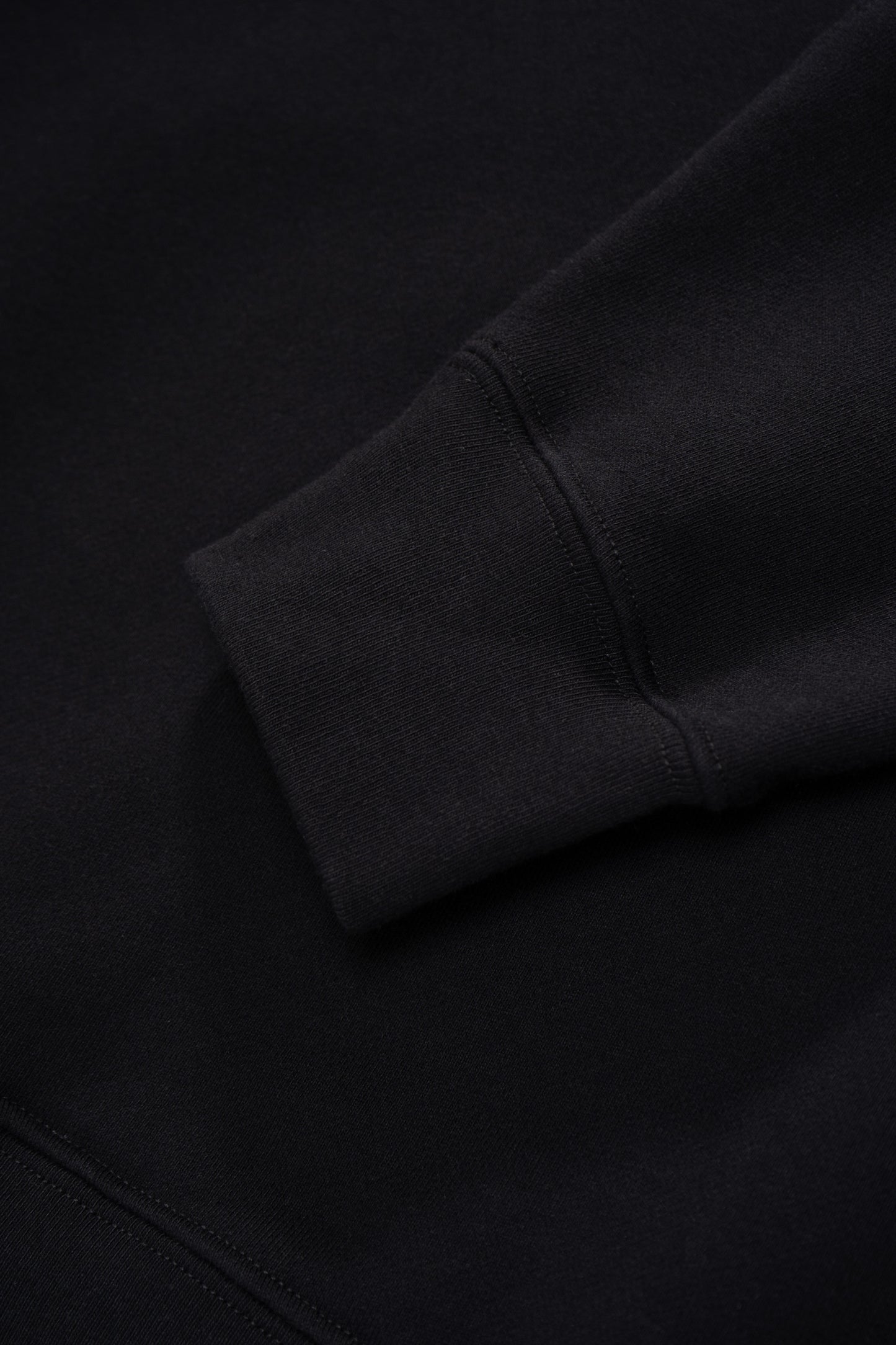 Cuff detail of LW635 Anderson Quarter Zip in Black