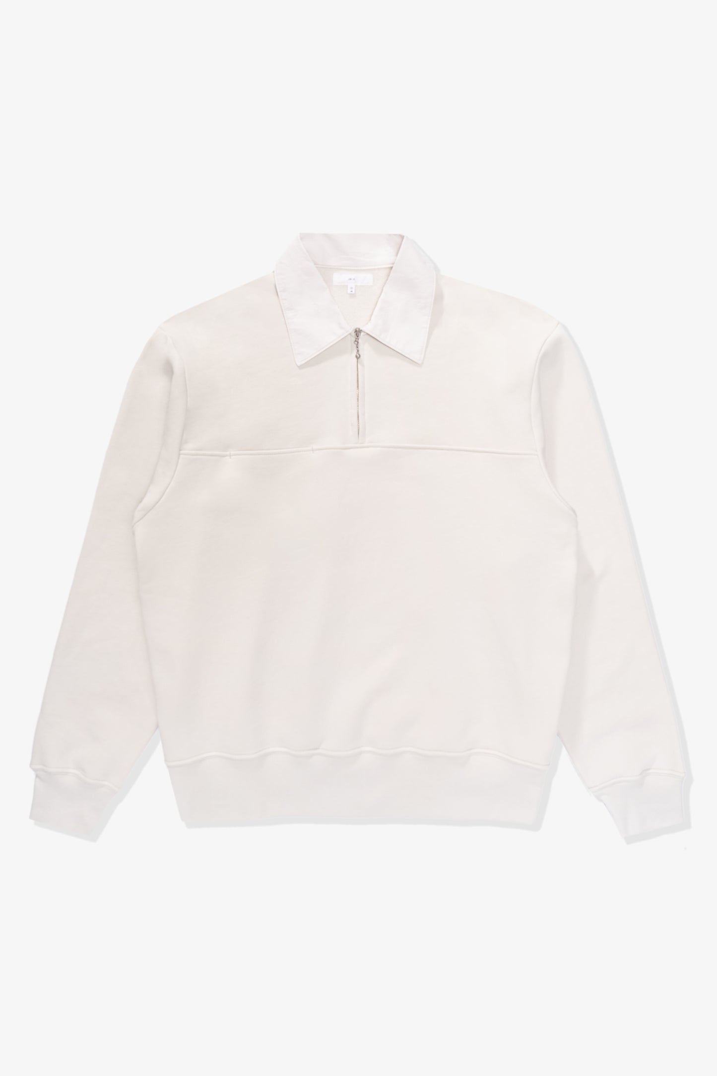 Full front-facing flat overview of LW635 Anderson Quarter Zip in Off White