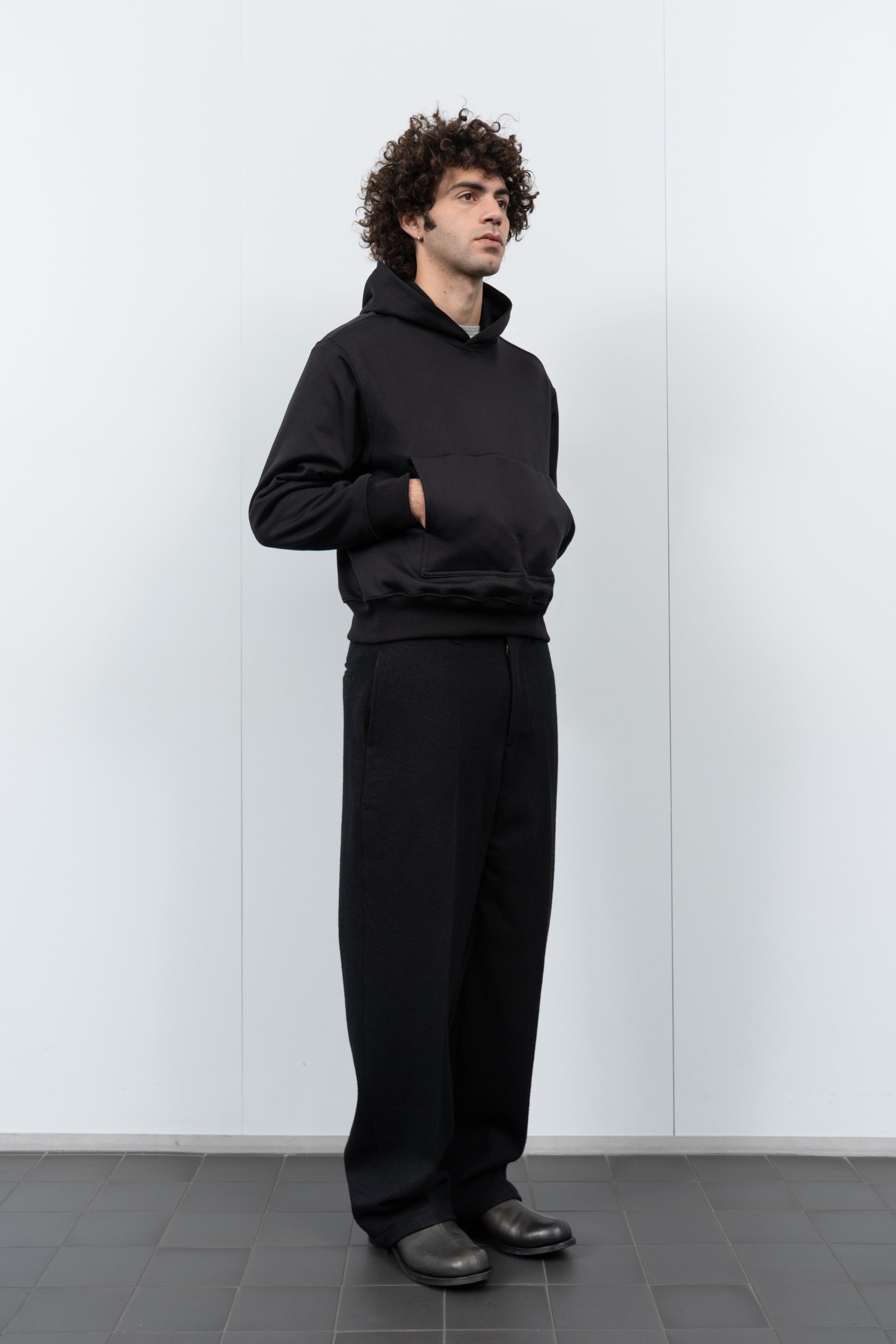 2 PLY CR HOODIE - BLACK