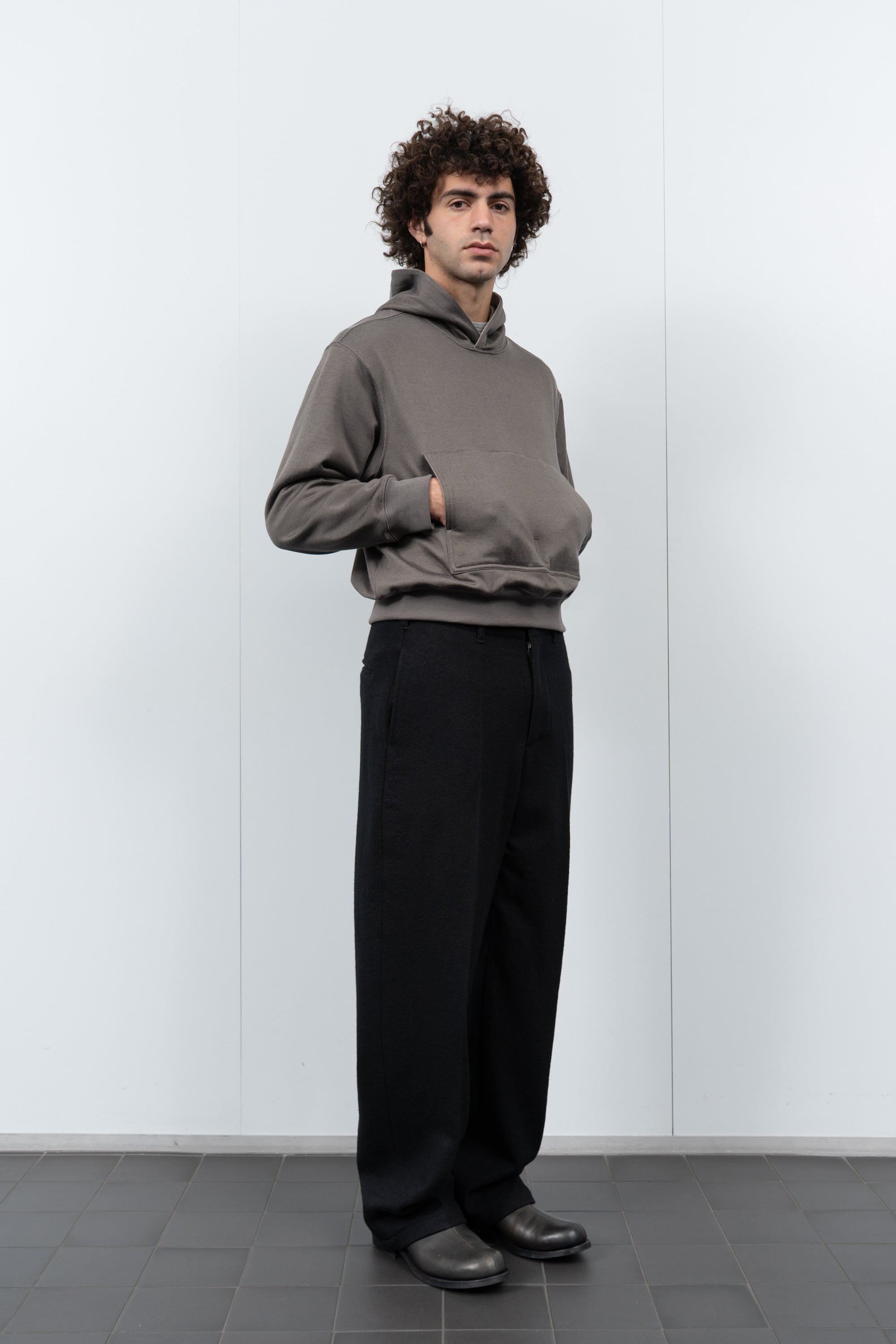 2 PLY CR HOODIE - GREY OLIVE