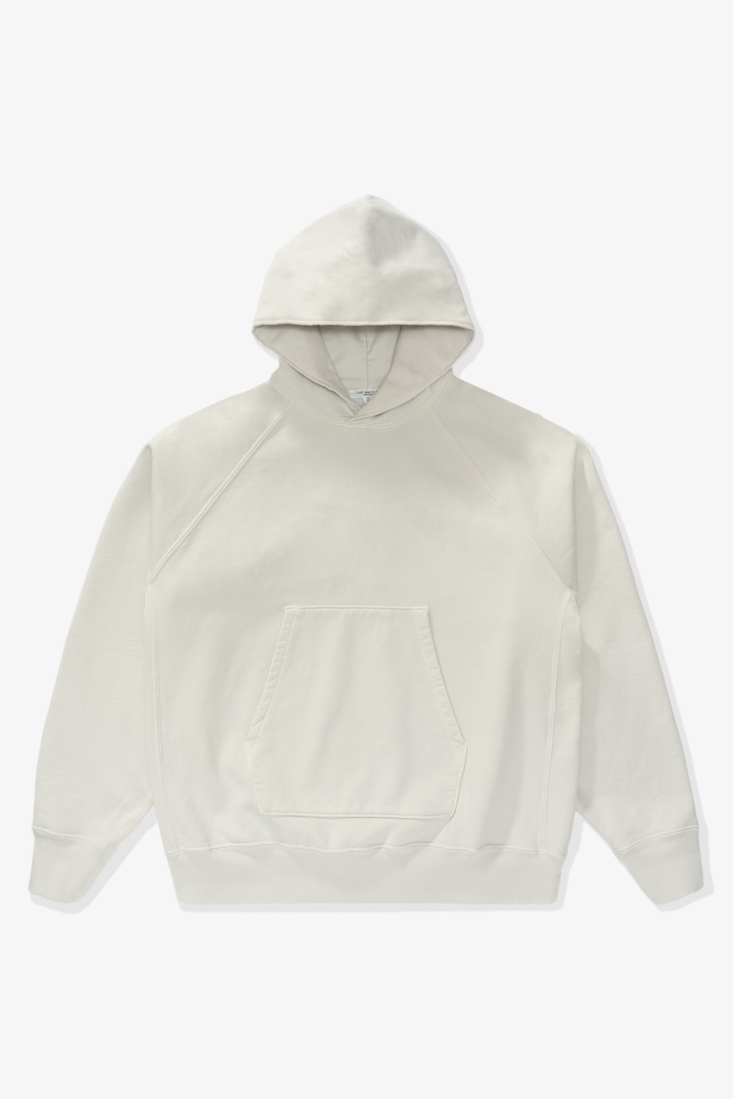 Full front-facing flat overview of LW680 Super Weighted Hoodie in Off White