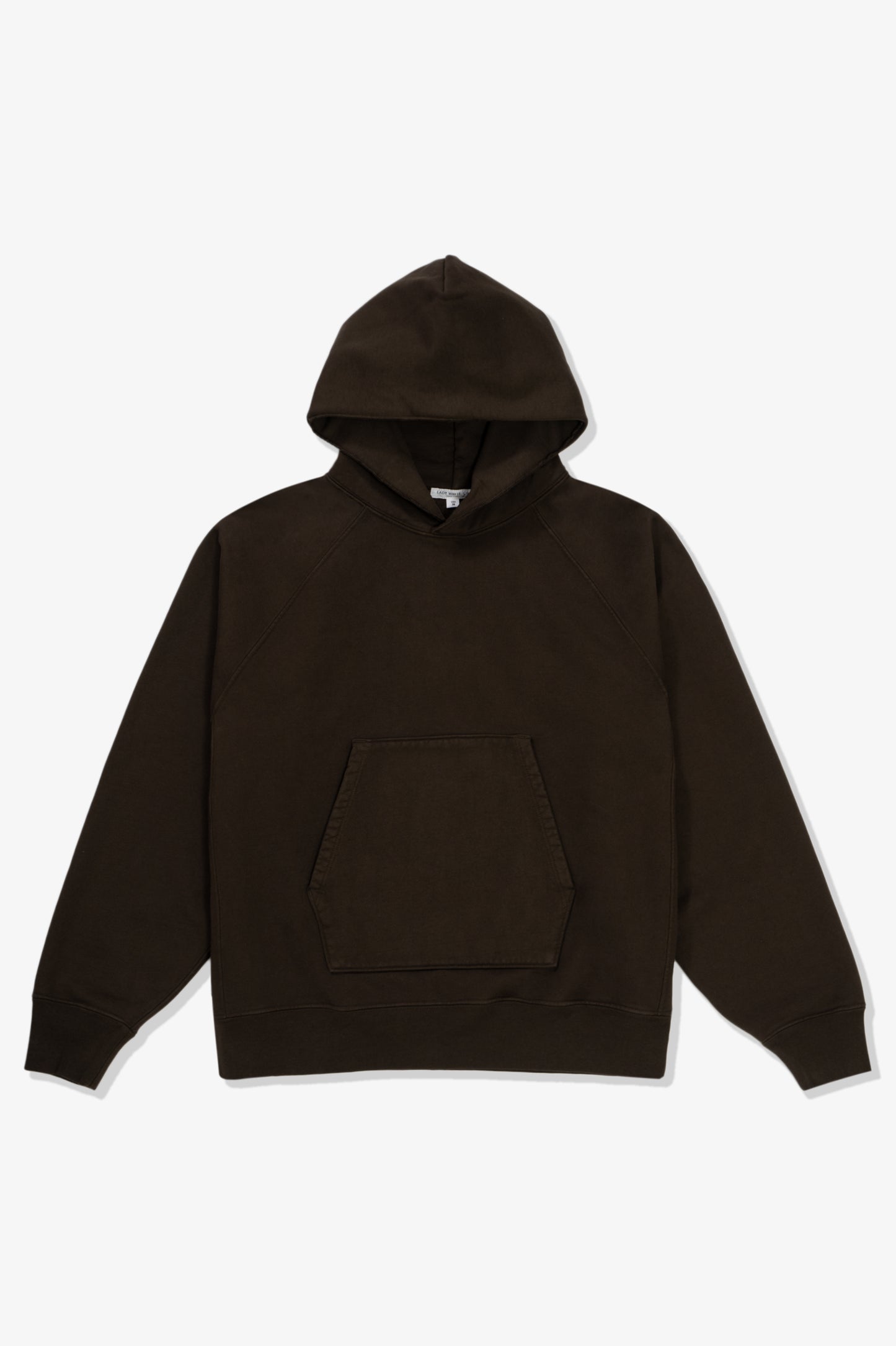 Full front-facing flat overview of LW680 Super Weighted Hoodie in Black Olive