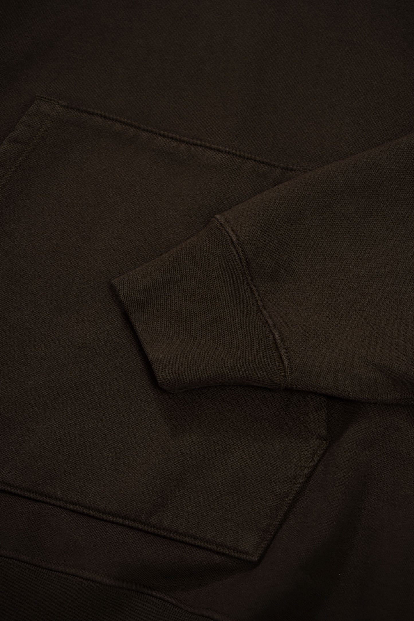 Cuff detail of LW680 Super Weighted Hoodie in Black Olive