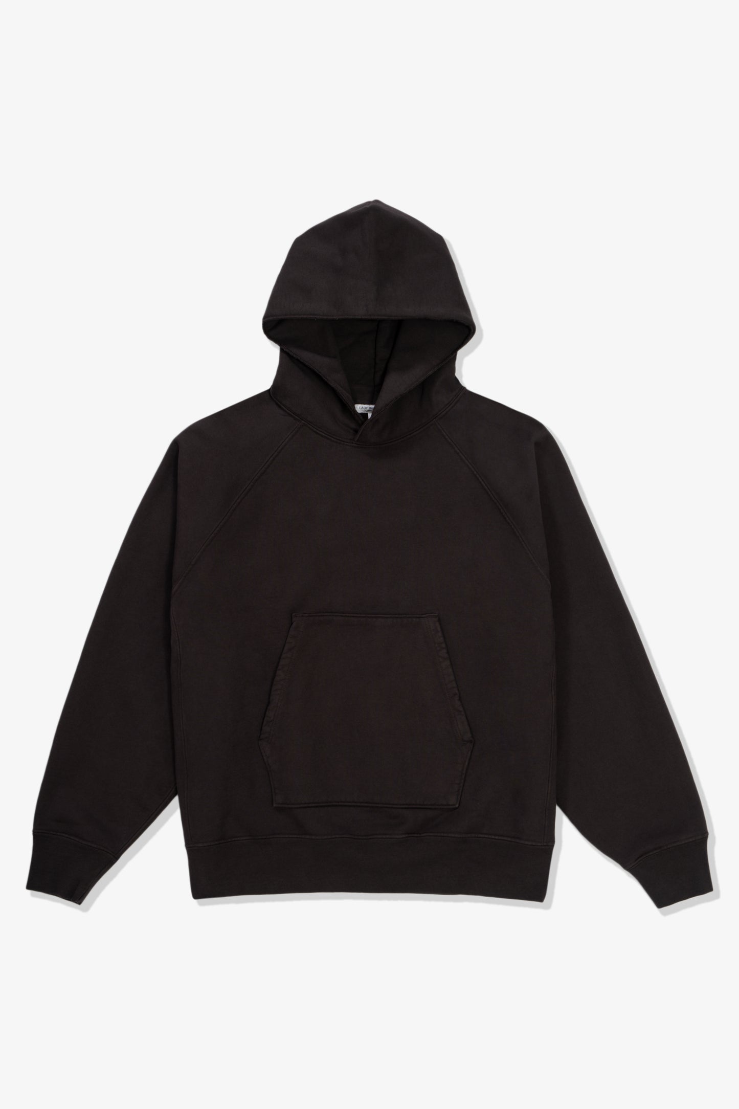 Full front-facing flat overview of LW680 Super Weighted Hoodie in Tire Black