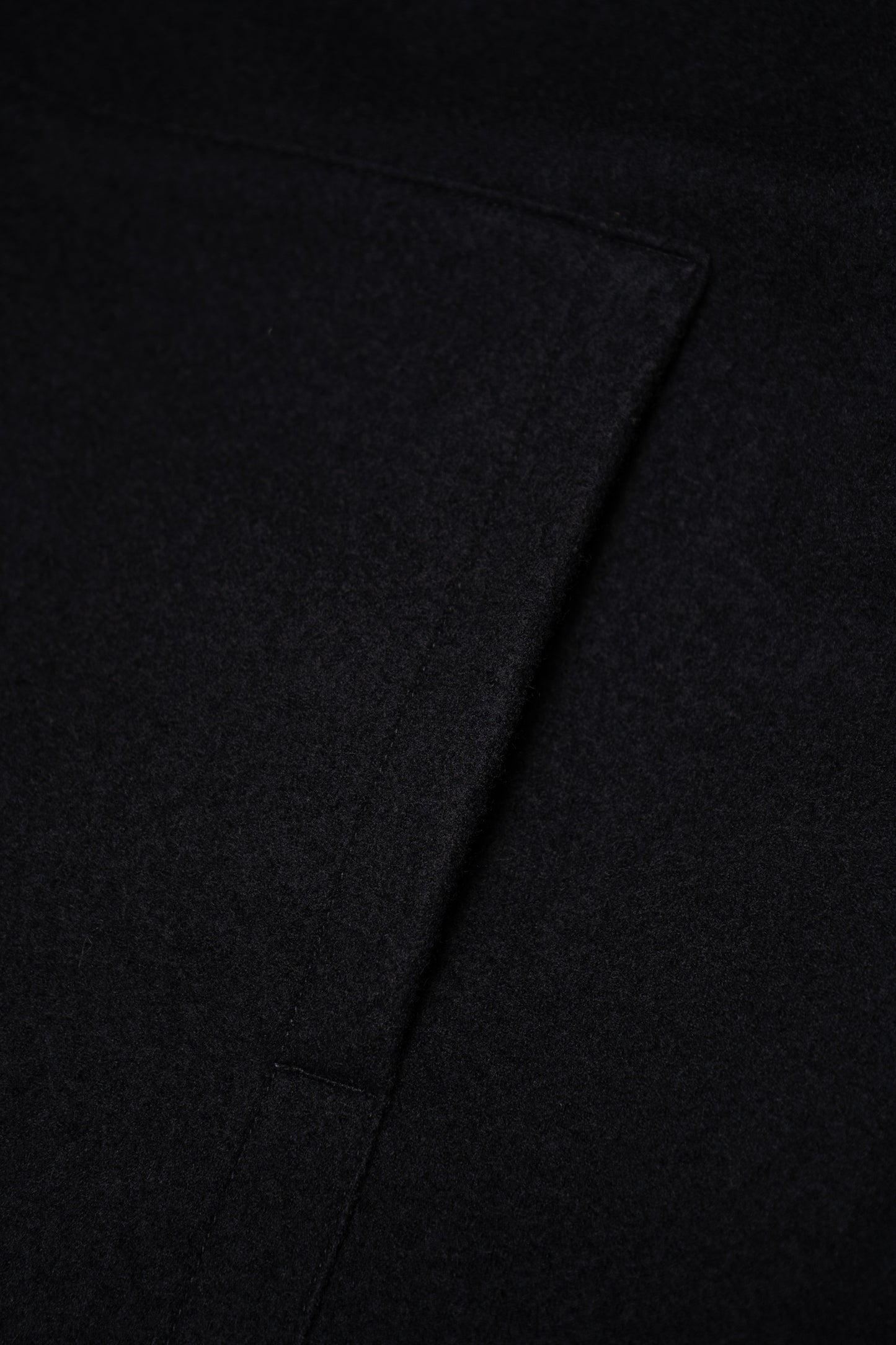 WOOL ZIP HOODIE - BLACK