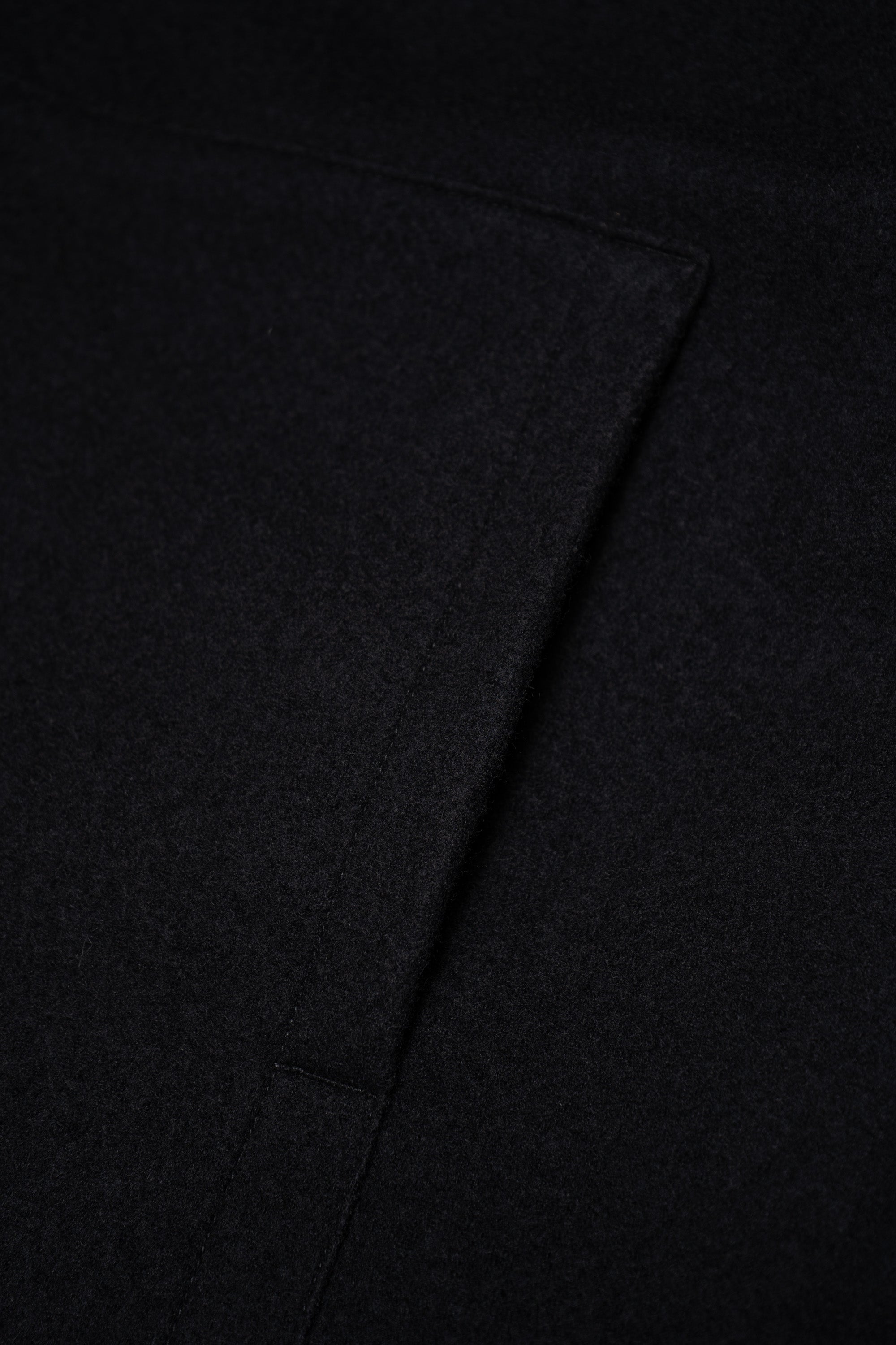 WOOL ZIP HOODIE - BLACK