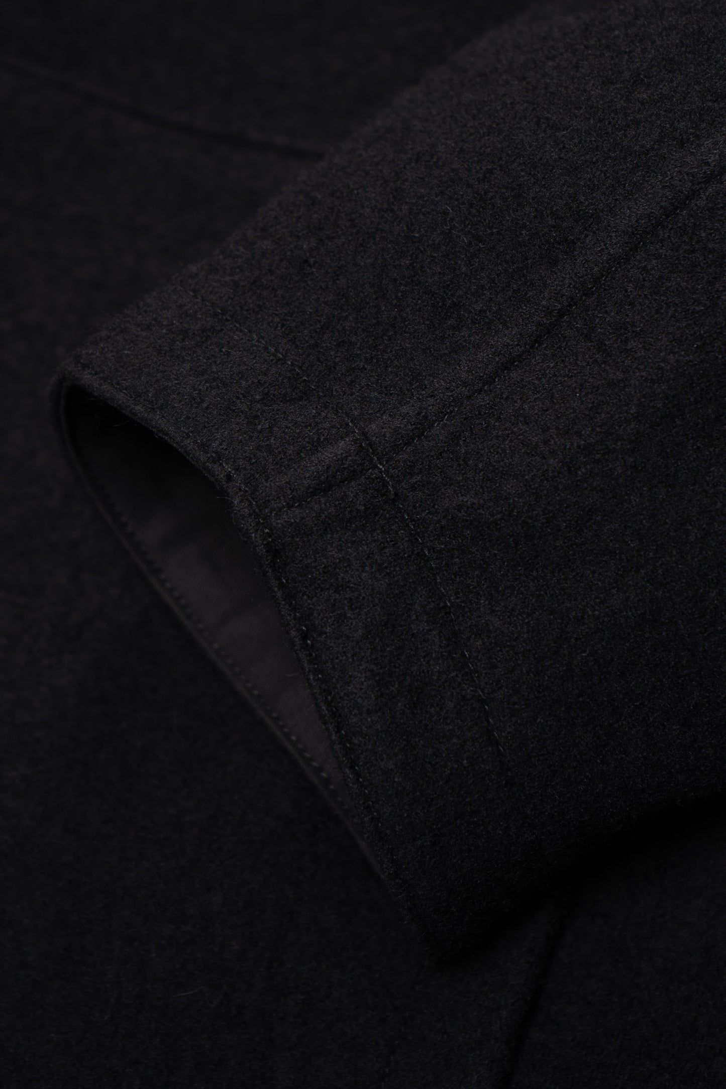 WOOL ZIP HOODIE - BLACK