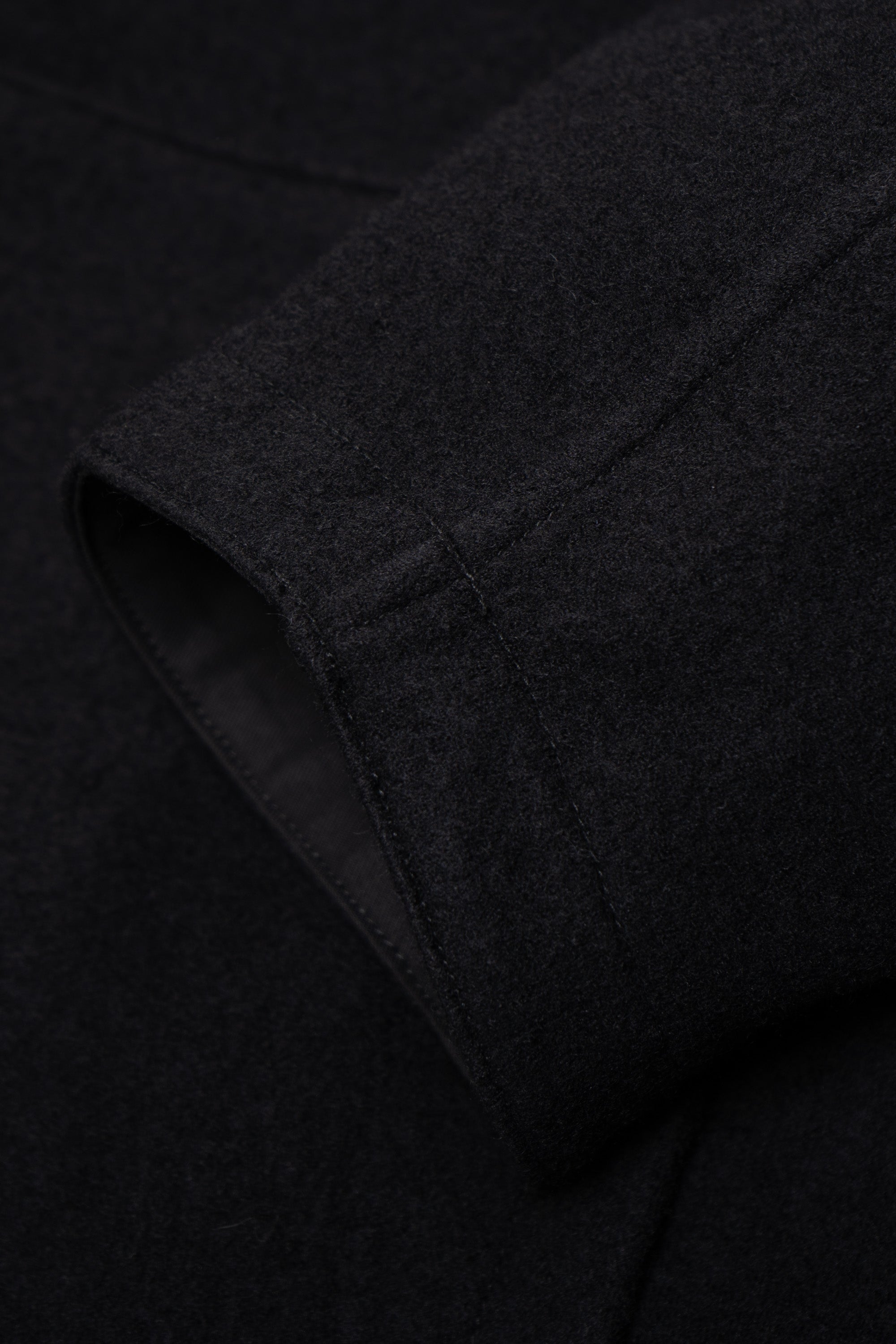 WOOL ZIP HOODIE - BLACK