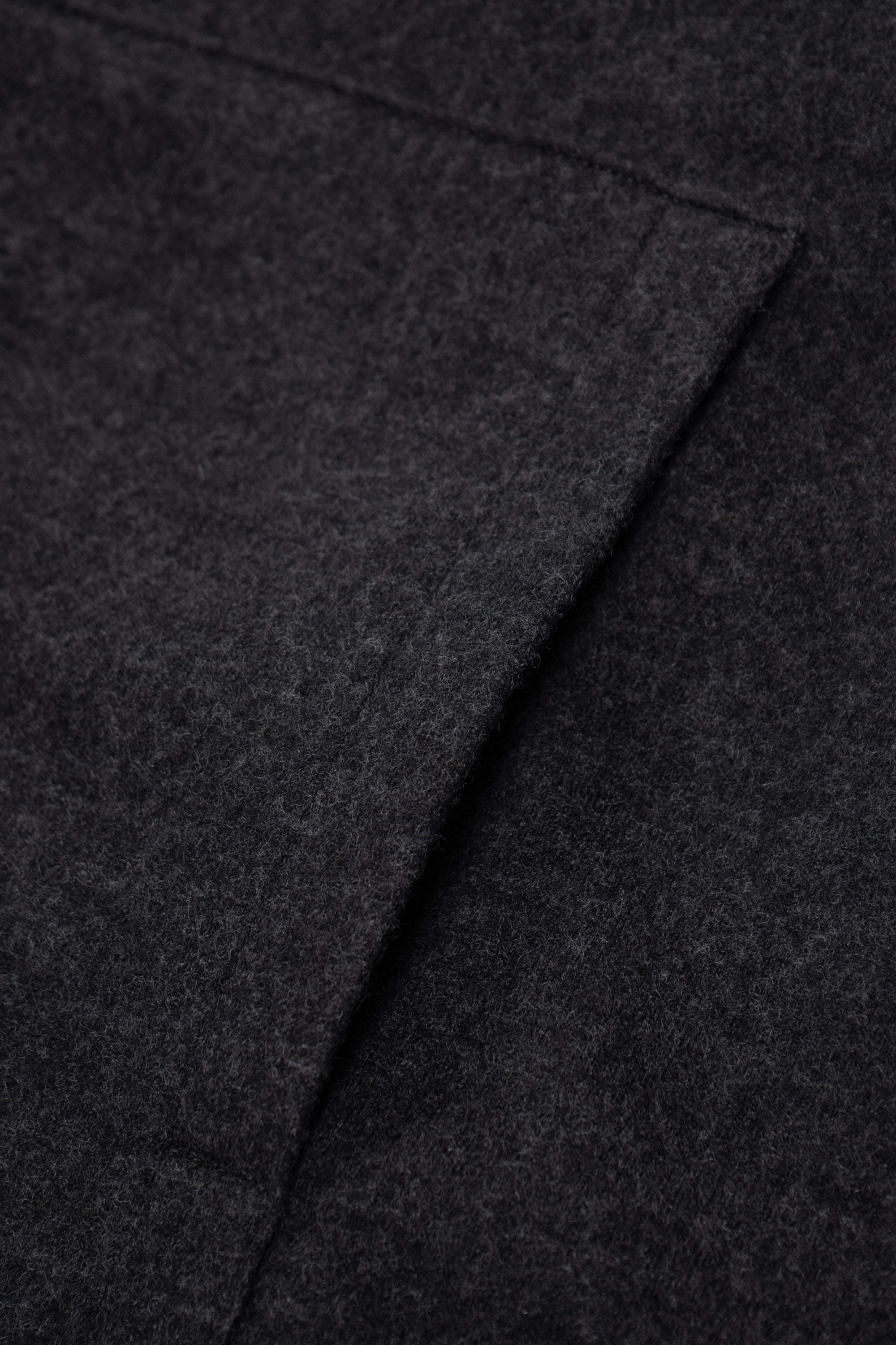 WOOL ZIP HOODIE - CHARCOAL