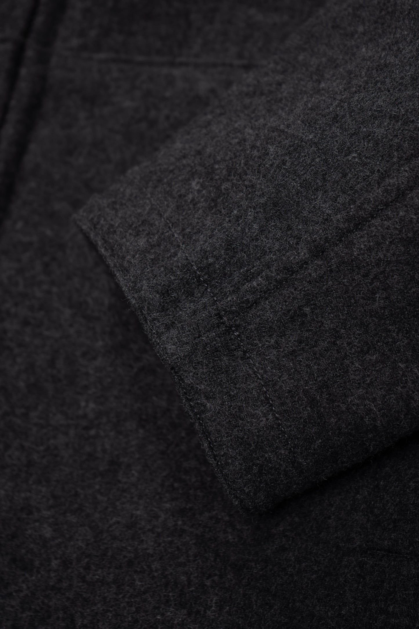 WOOL ZIP HOODIE - CHARCOAL