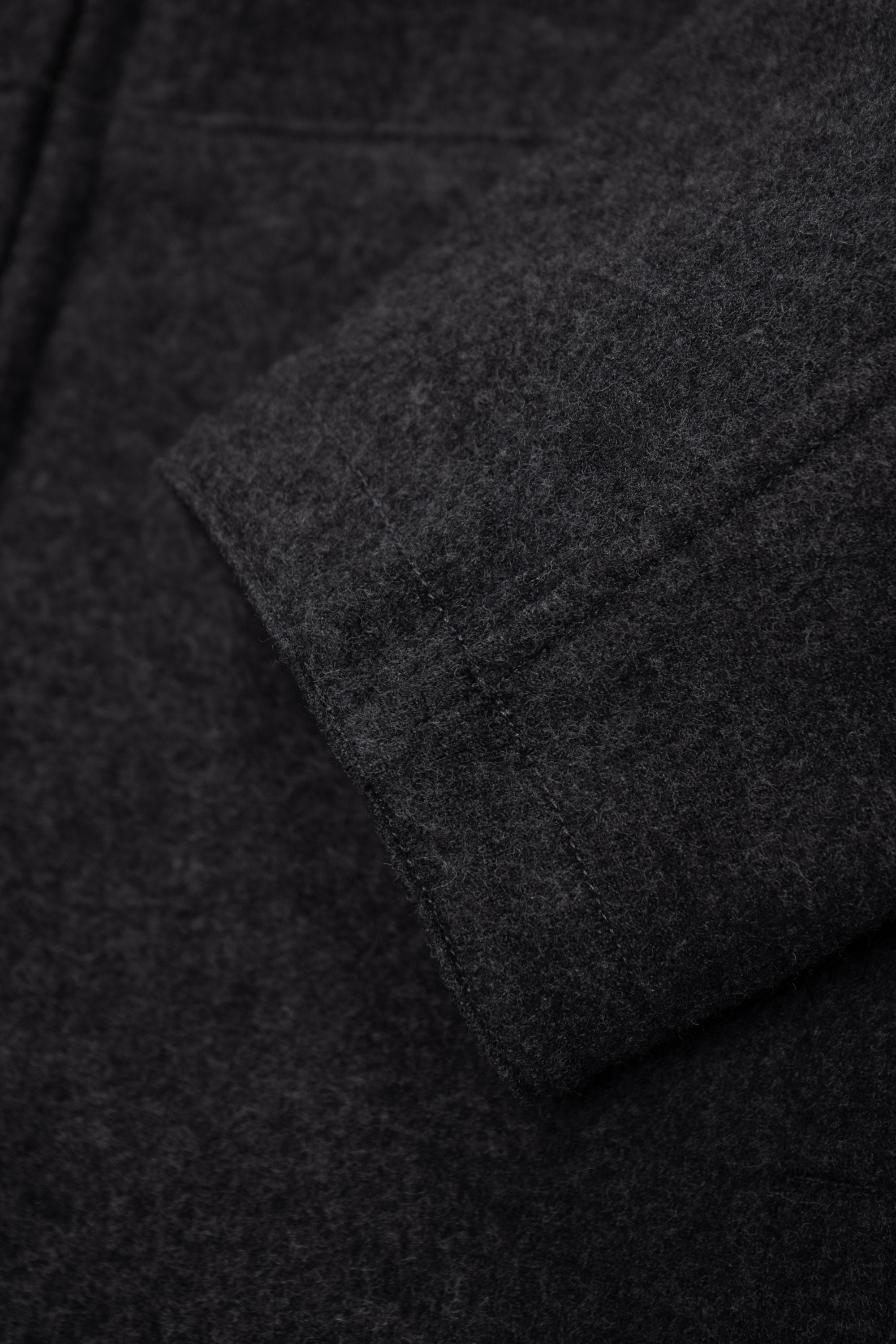 WOOL ZIP HOODIE - CHARCOAL