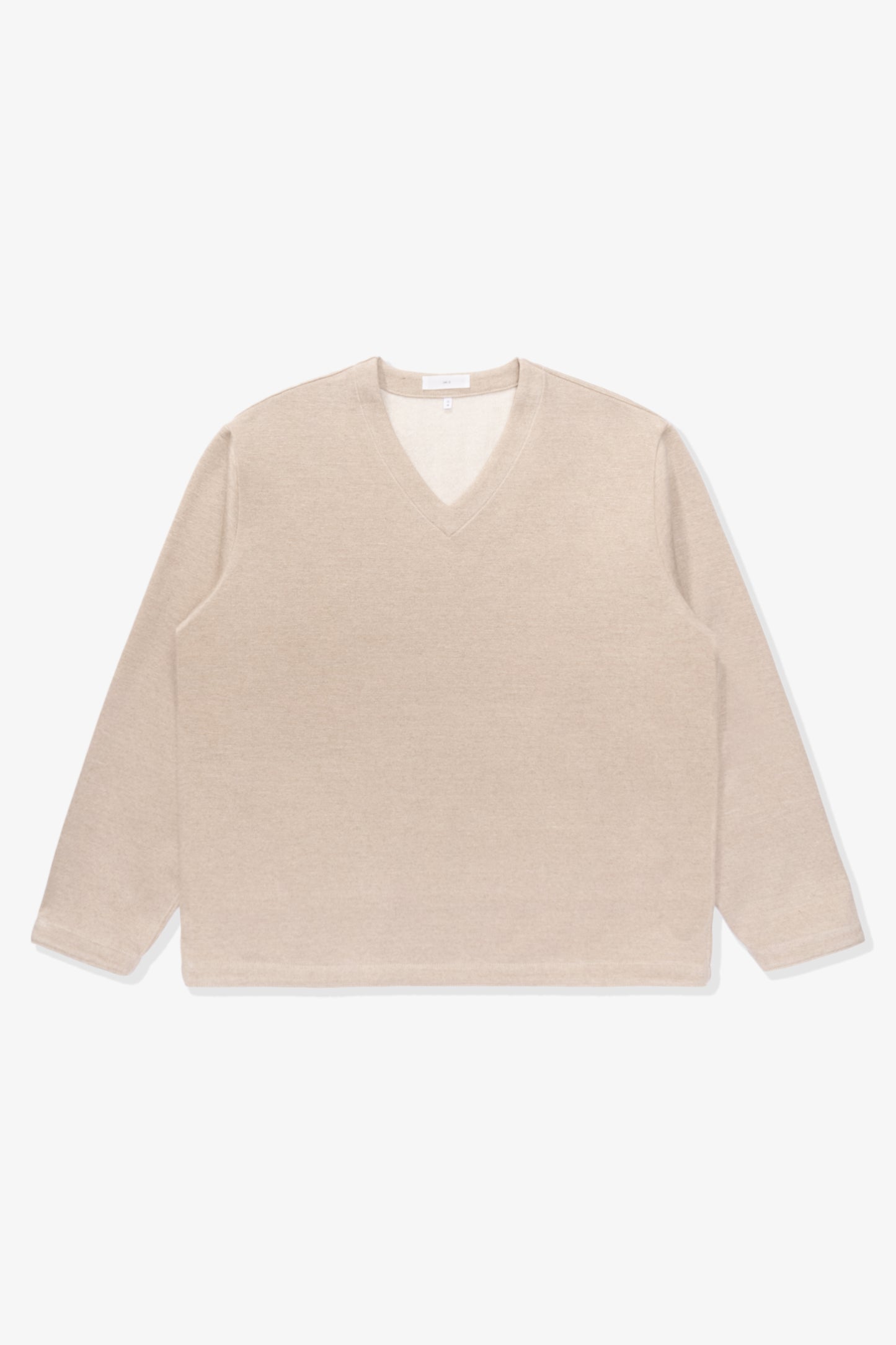 Full front-facing flat overview of LW770SL Silk Linen V Neck Sweater in Natural