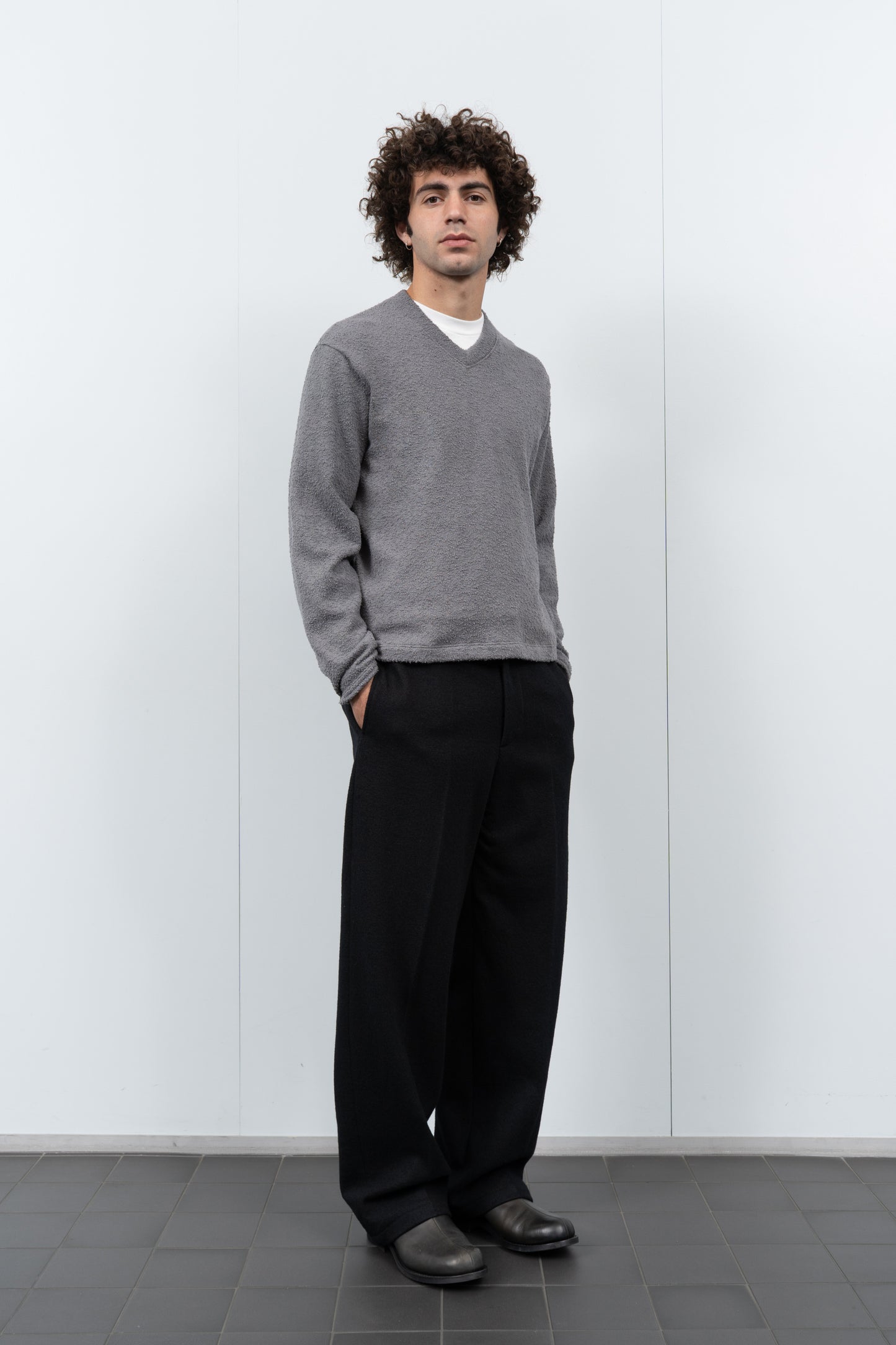 TEDDY HIGH V-NECK - KELP