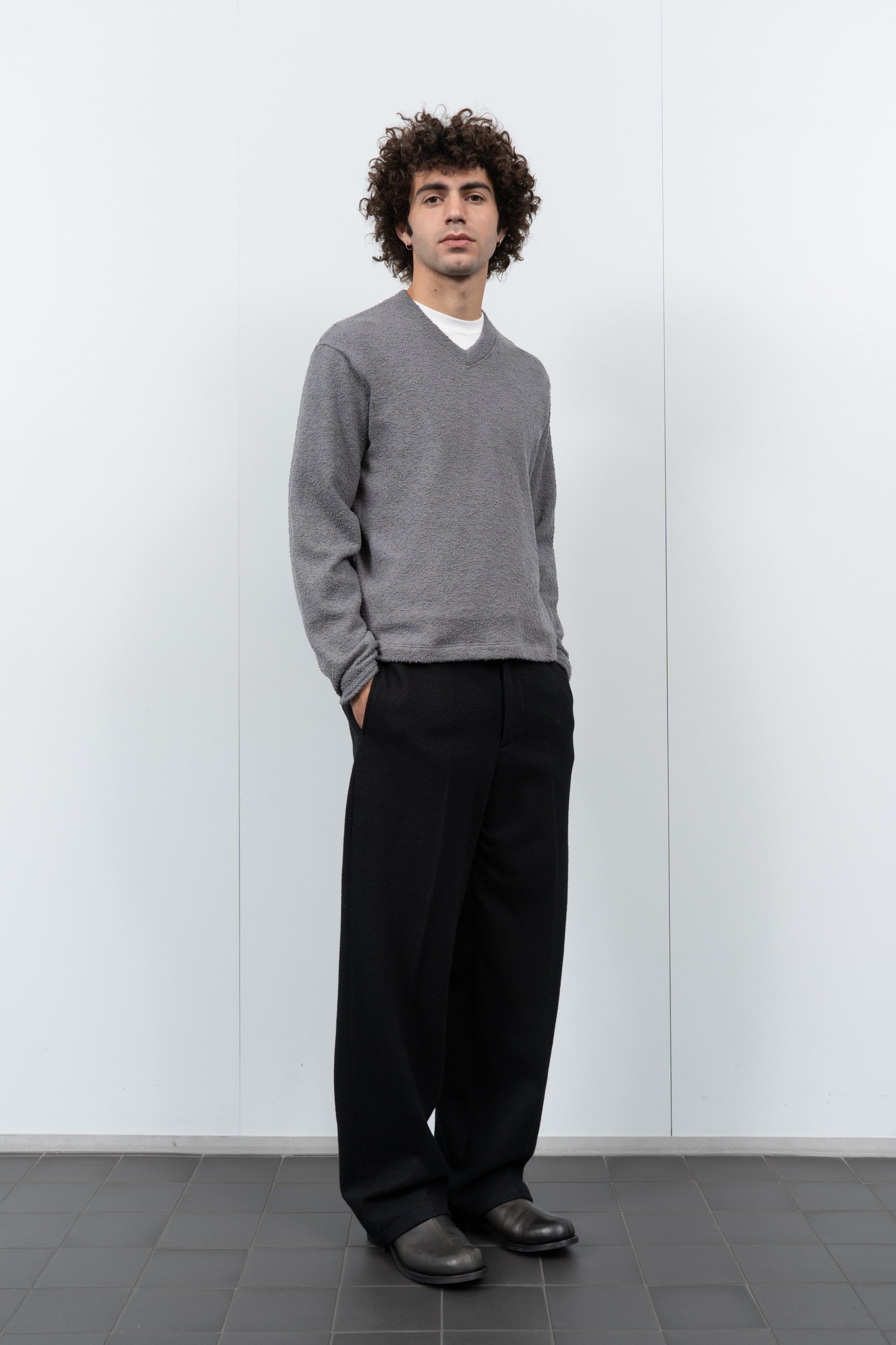 TEDDY HIGH V-NECK - KELP