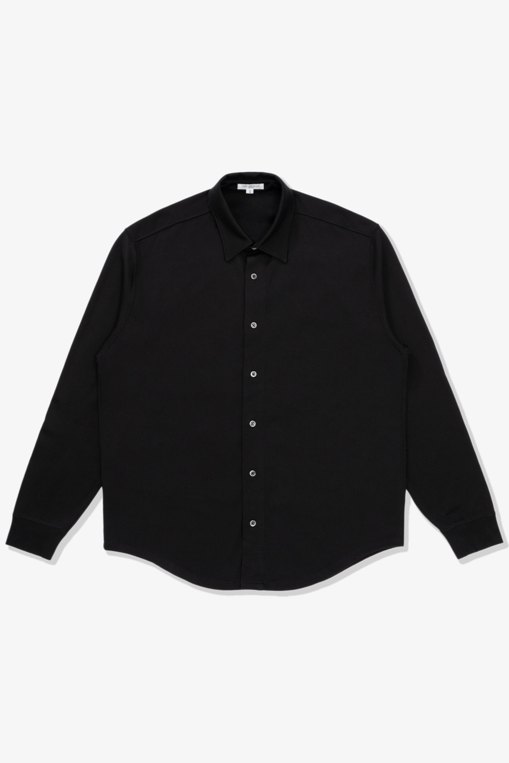 L S JERSEY BUTTON DOWN BLACK LADY WHITE CO