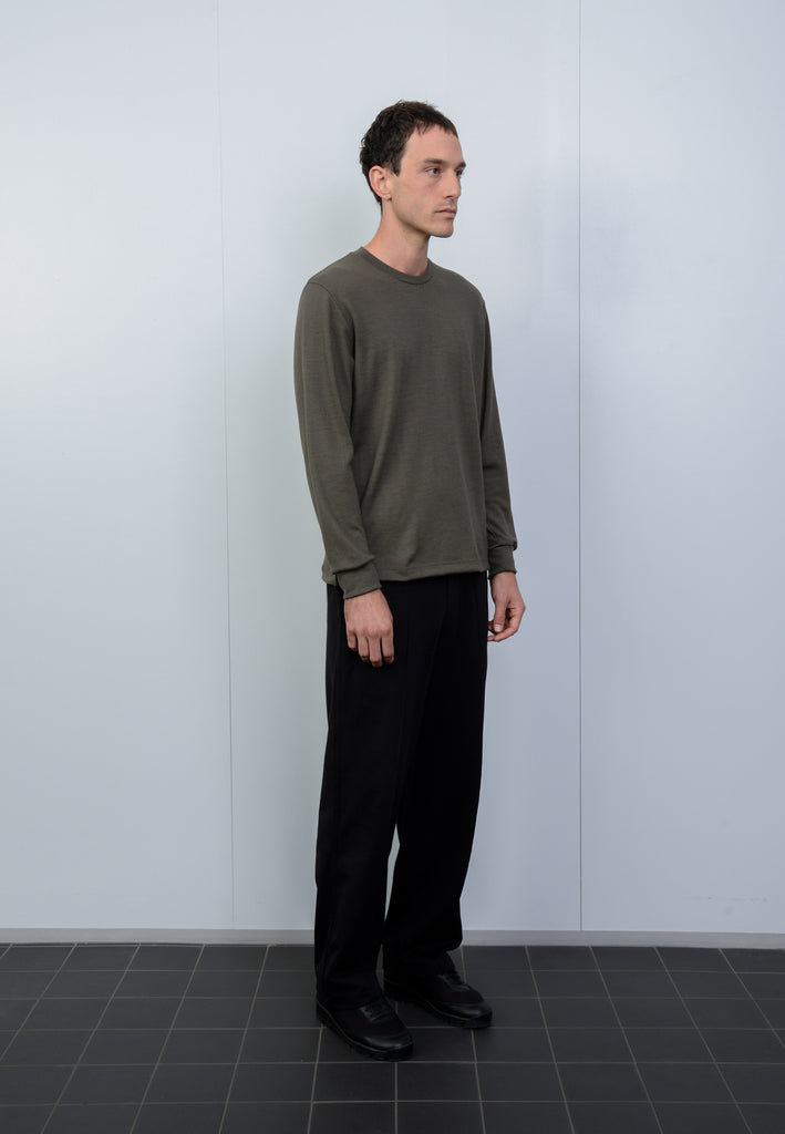 L/S WOOL T-SHIRT - BROWN CLAY