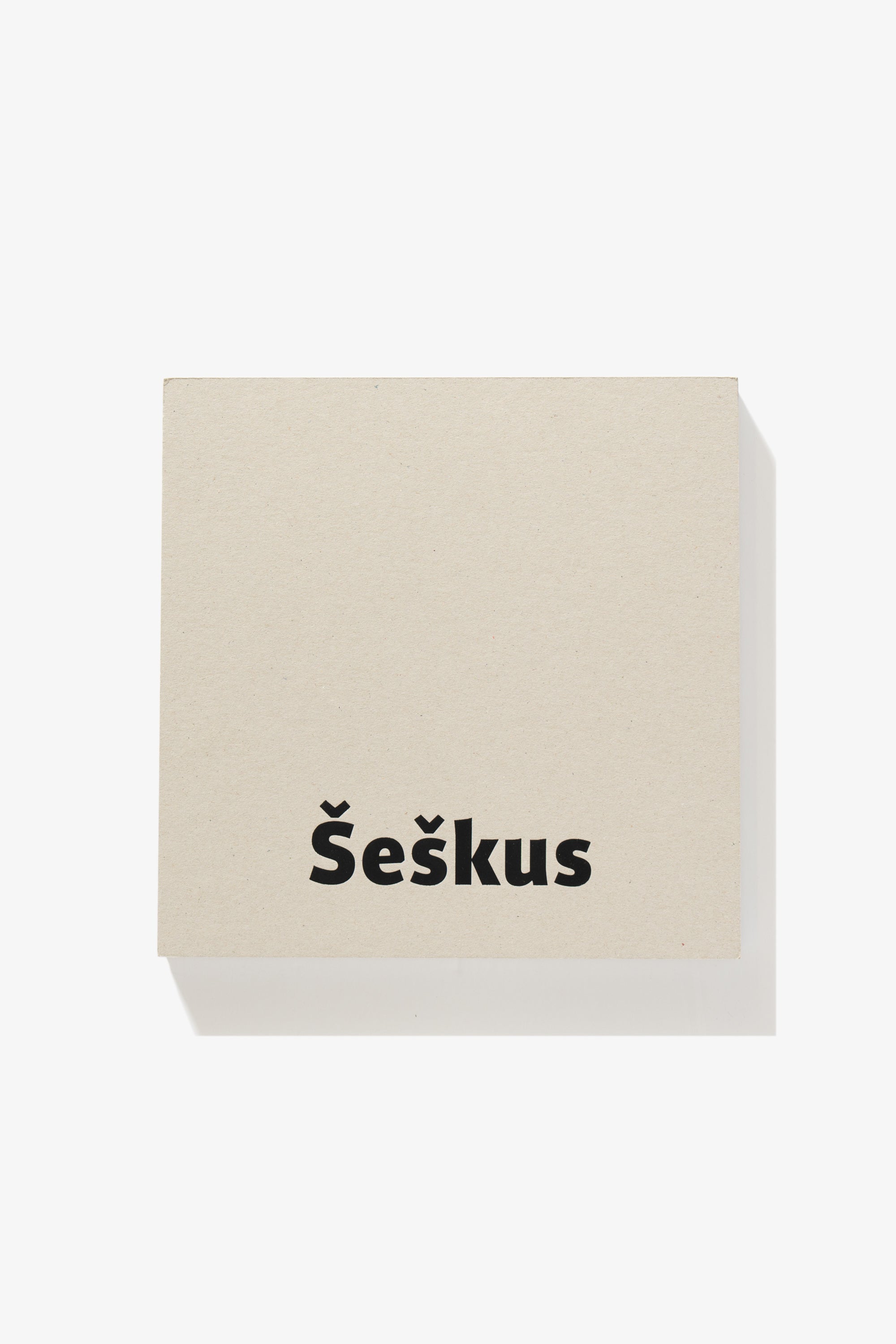 Full-length image of the cover of Algirdas Šeškus photography book, Grey But Not Grey. The surname “Šeškus” is printed in black against a grey background.