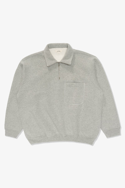 LW - C x EK - QUARTER ZIP SWEATSHIRT - HEATHER GREY – LADY WHITE CO.