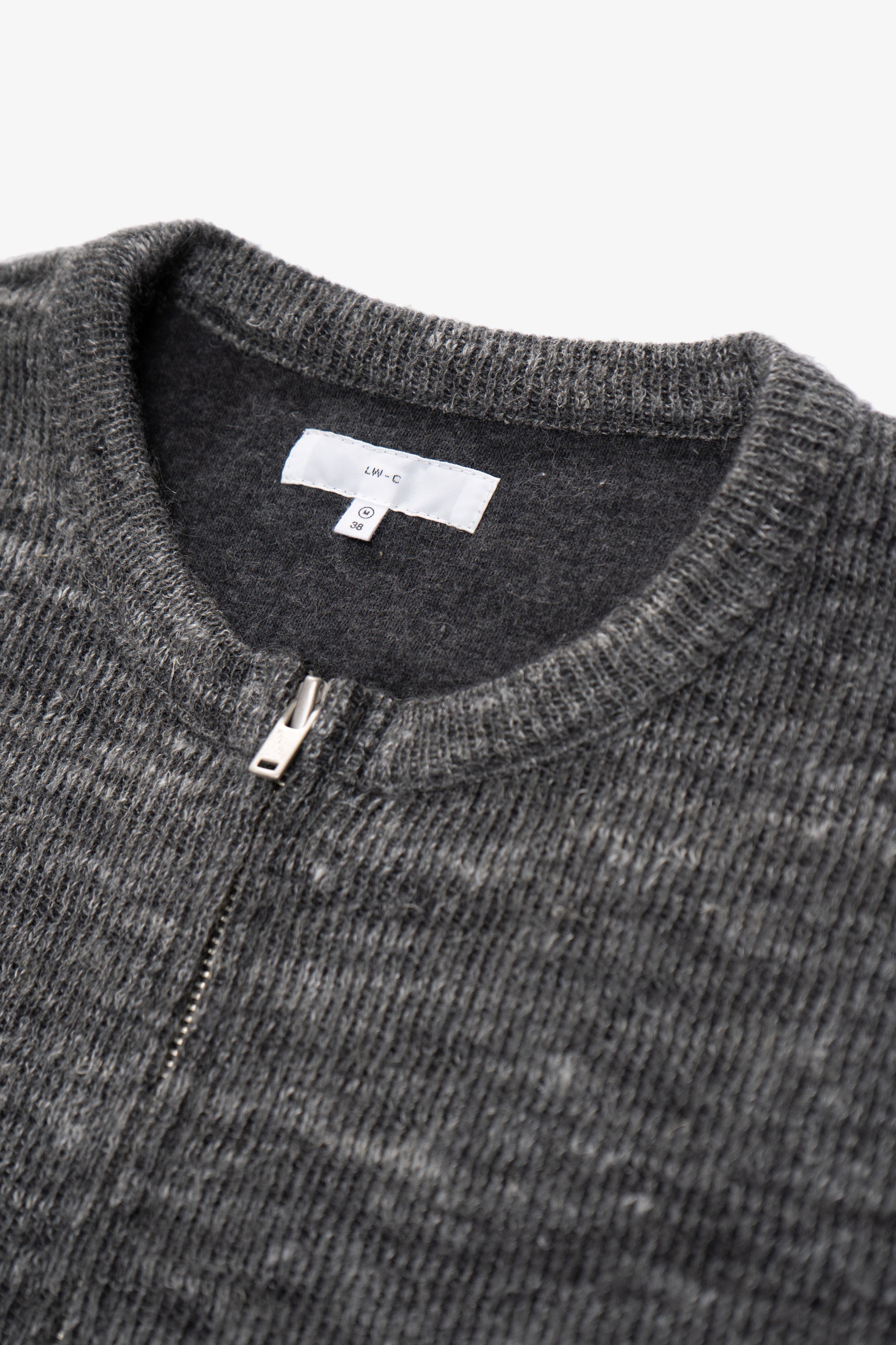 ZIP CREWNECK - CHARCOAL MELANGE – LADY WHITE CO.