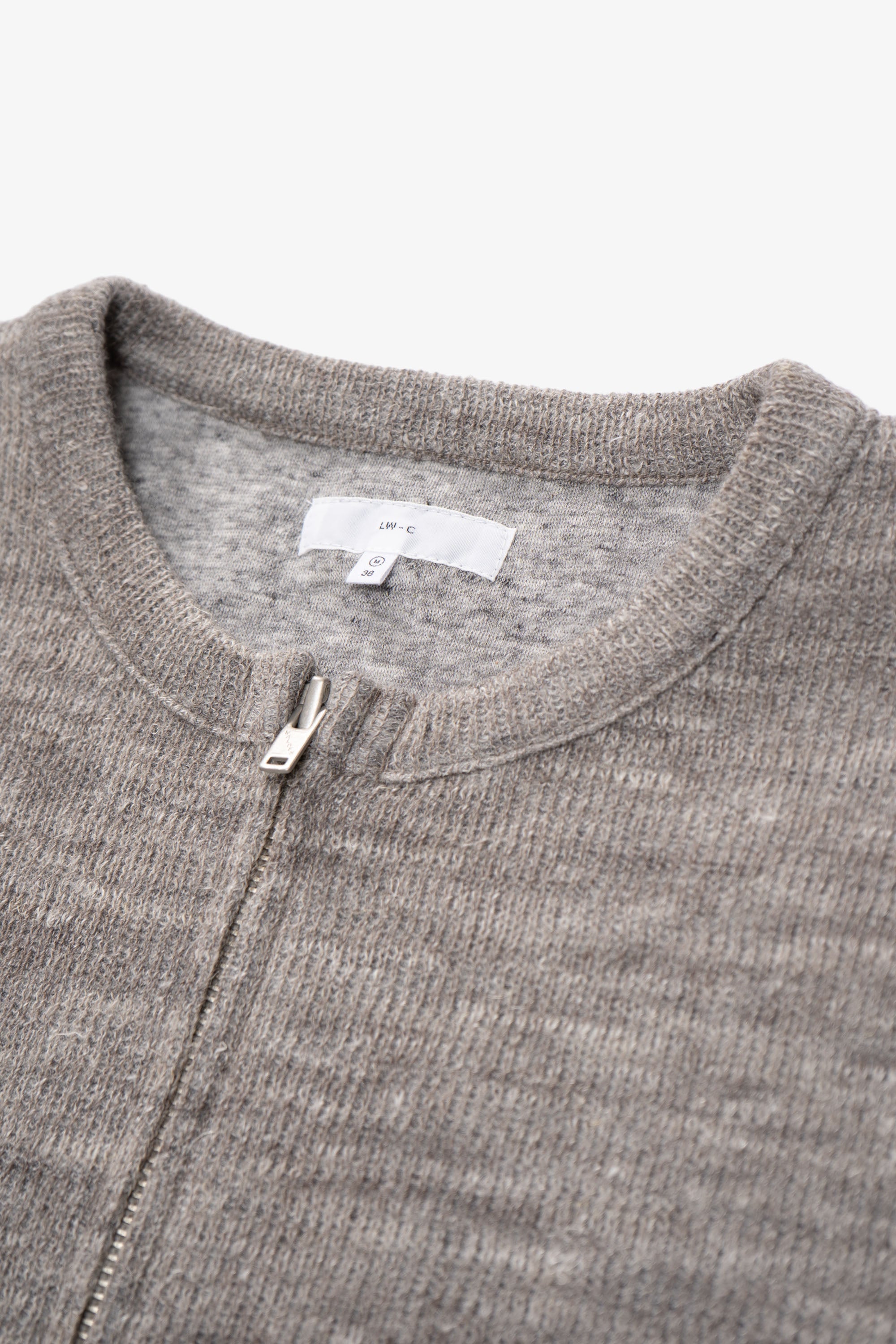 ZIP CREWNECK - GREY MELANGE – LADY WHITE CO.