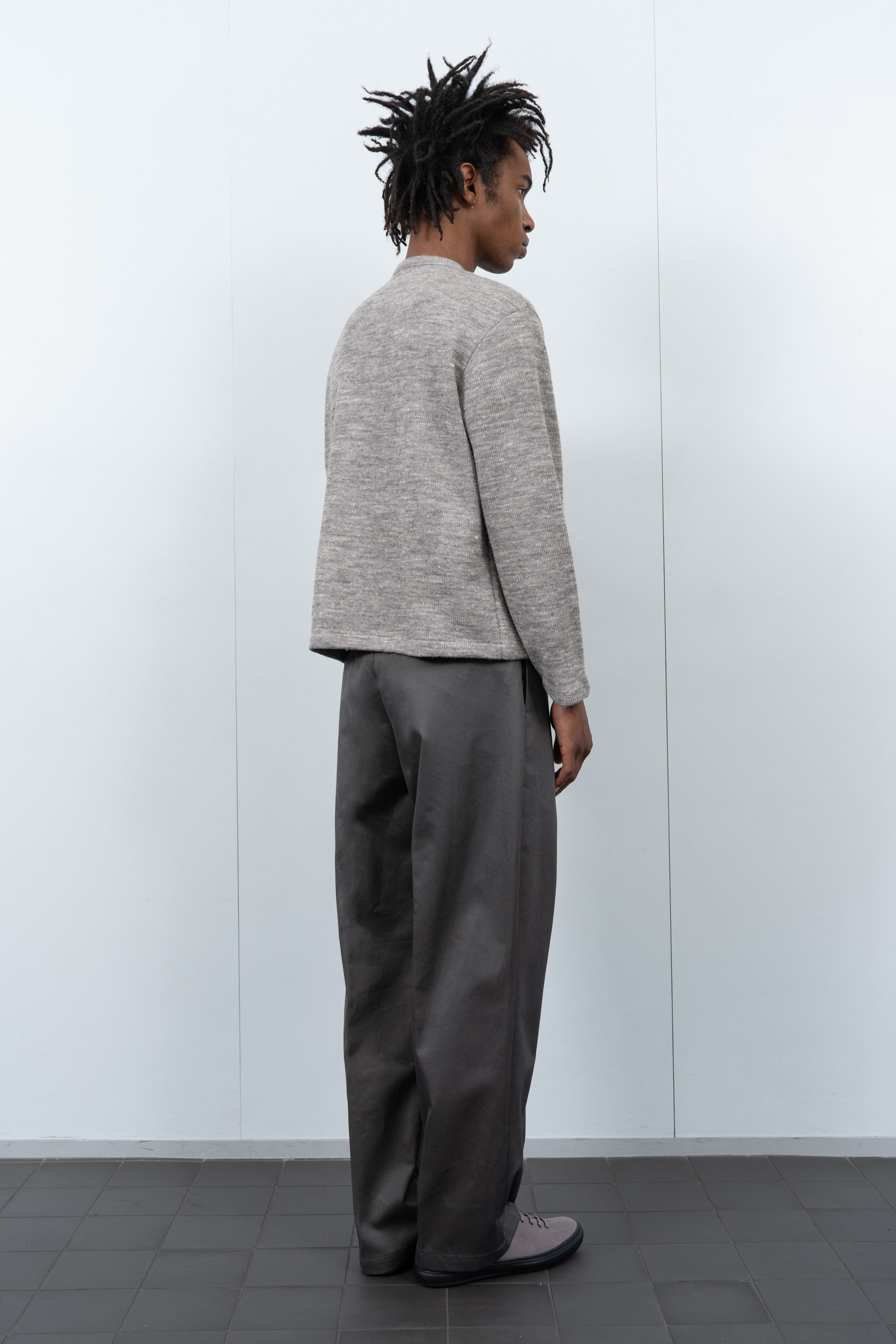 ZIP CREWNECK - GREY MELANGE – LADY WHITE CO.