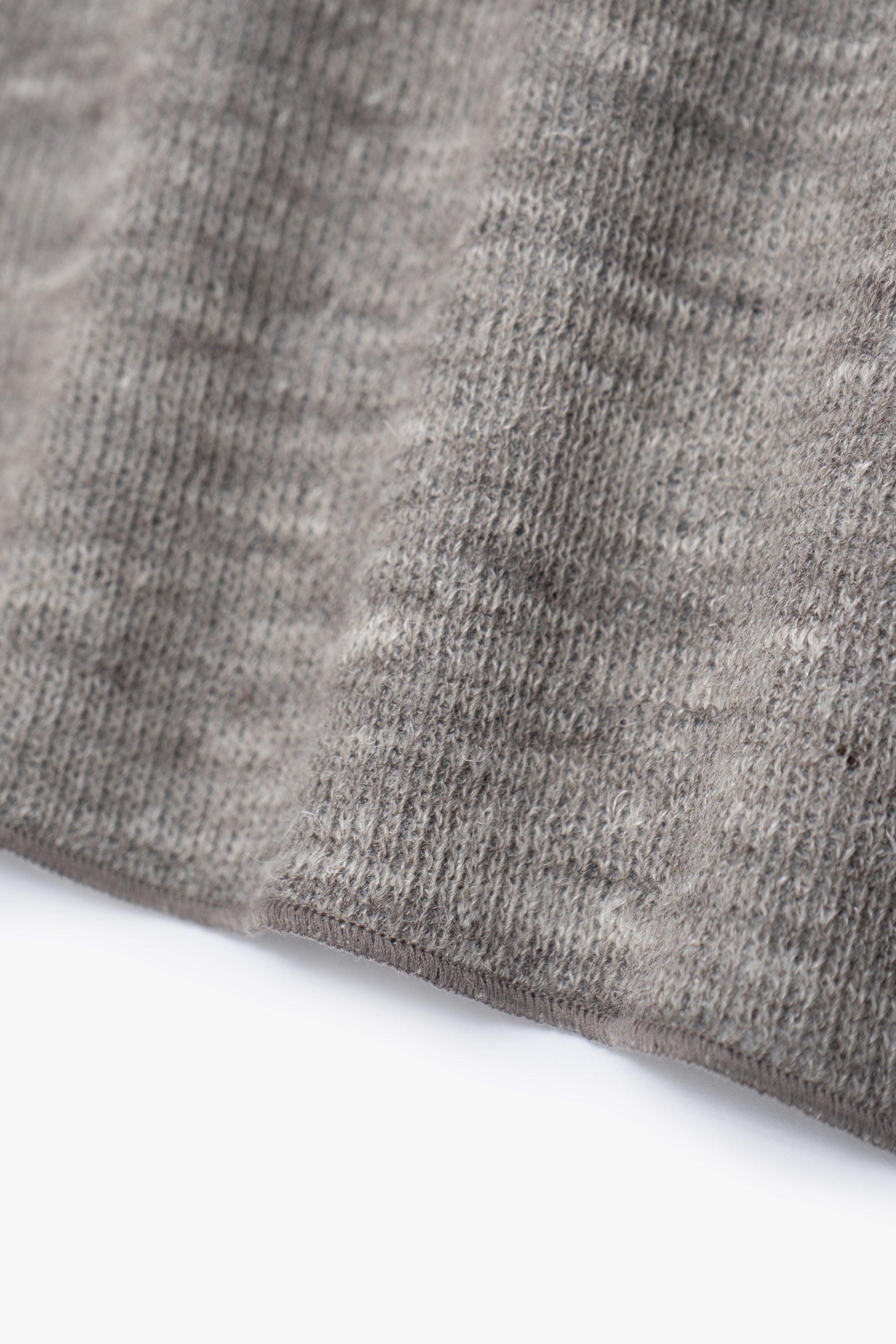LINEN WOOL V-NECK - GREY MELANGE