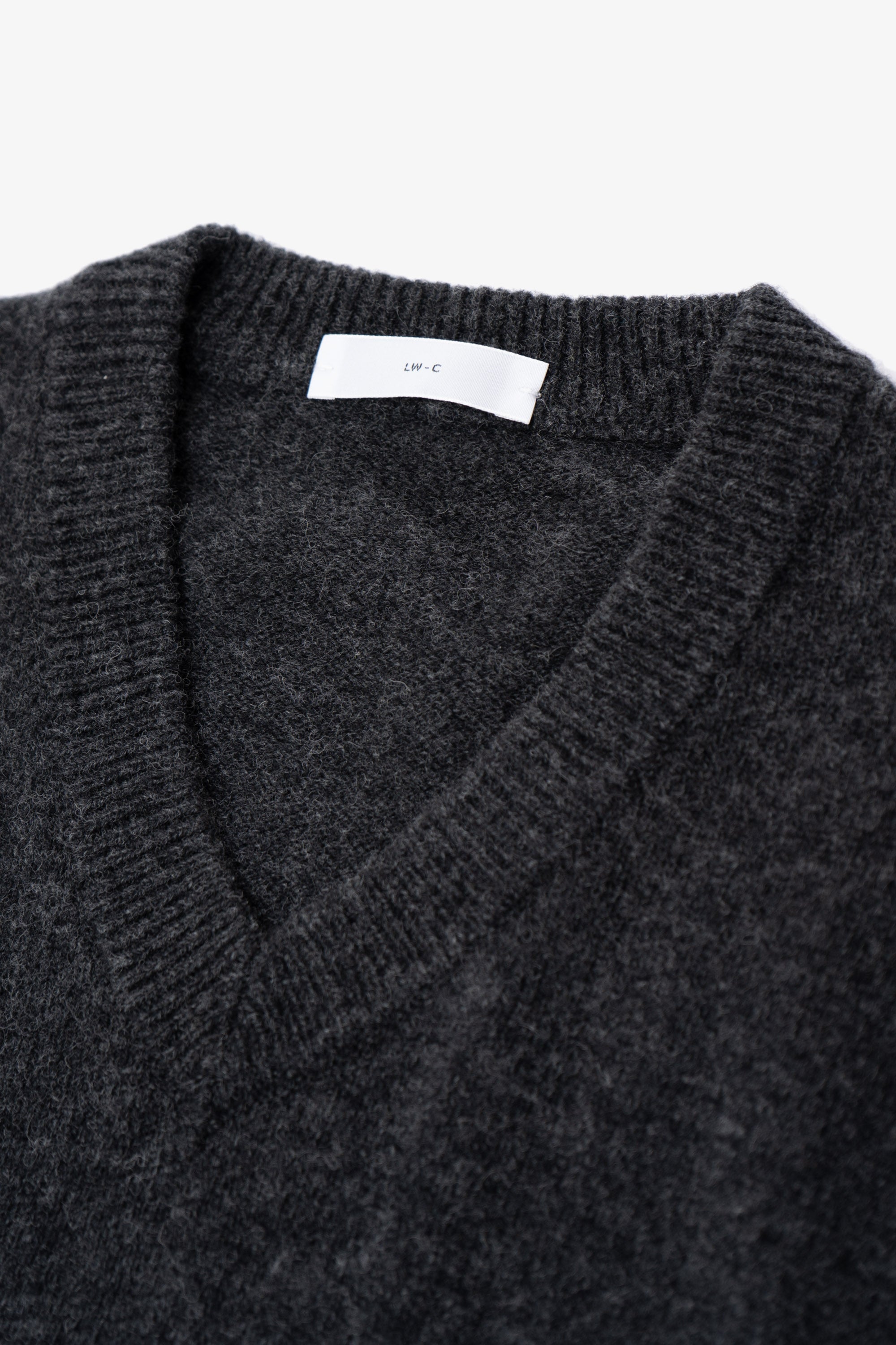 WOOL V-NECK SWEATER - CHARCOAL
