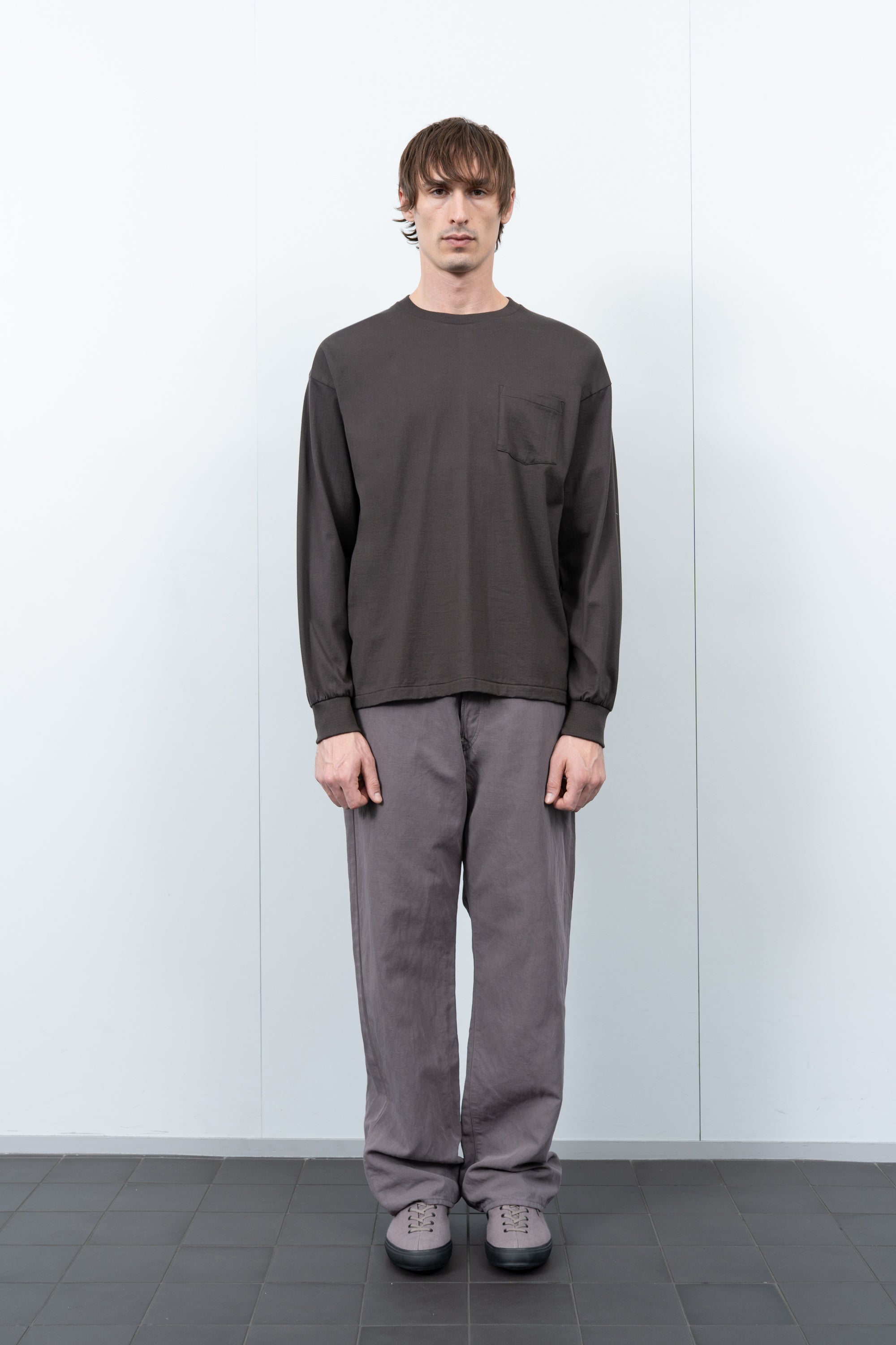 LW - C x KAPTAIN SUNSHINE L/S STRIPE T-SHIRT - GRAY – LADY WHITE CO.